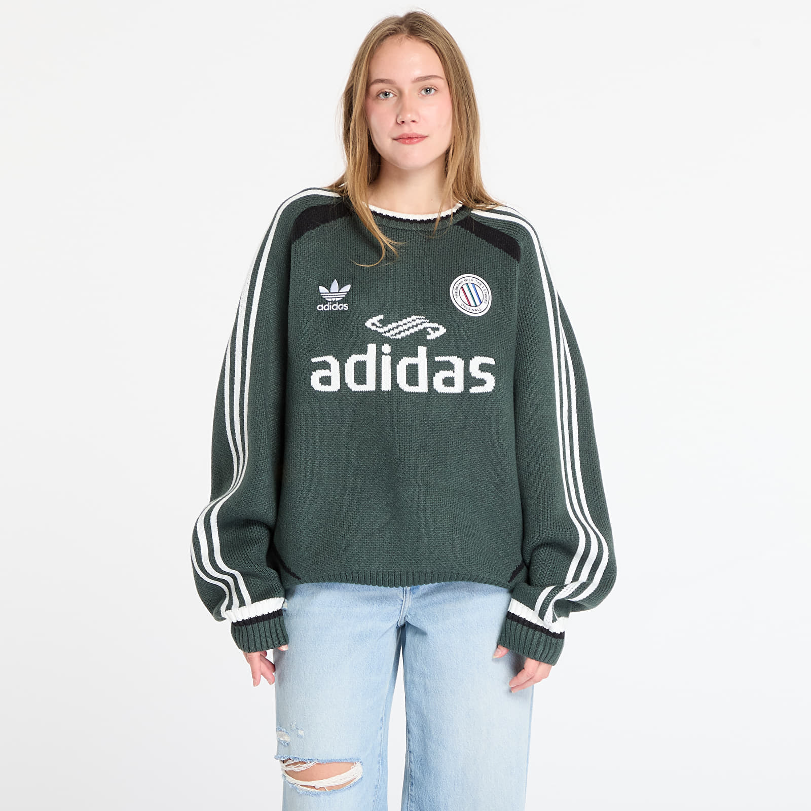 Pulover adidas Adicolor Blokecore Pullover UNISEX Mineral Green XL