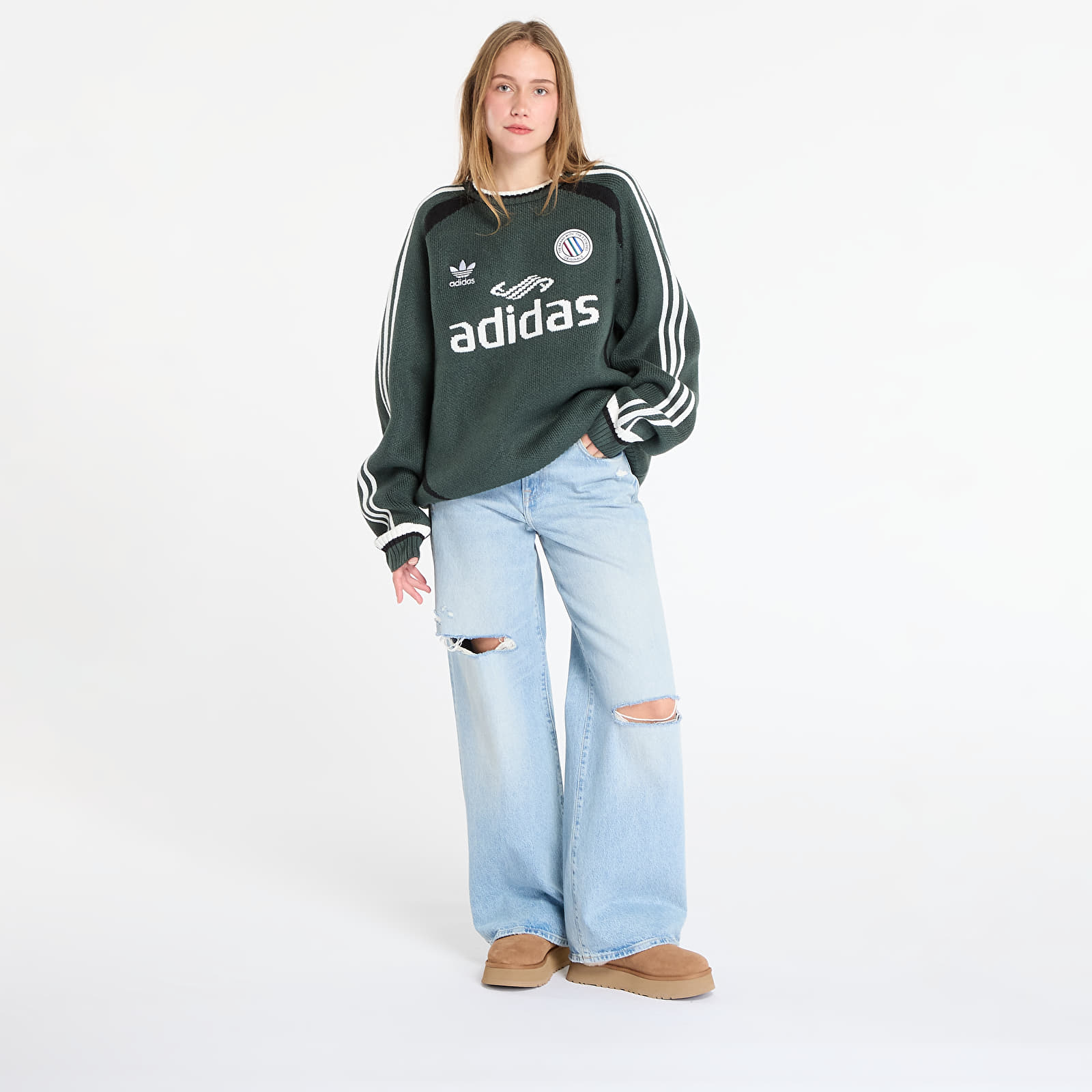 Пуловери adidas Adicolor Blokecore Pullover UNISEX Mineral Green
