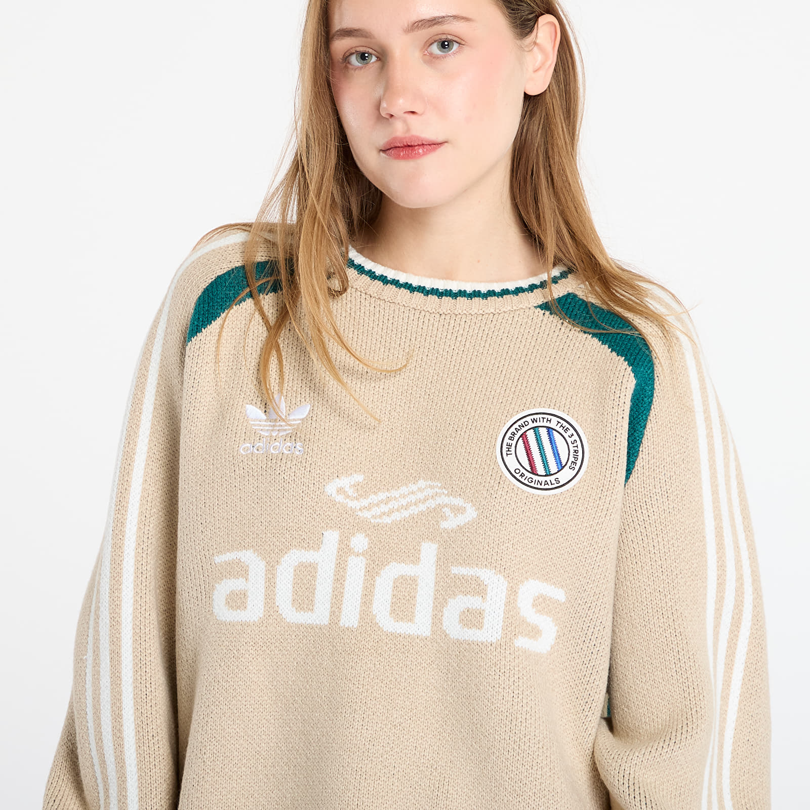 Мъжки суичъри adidas Adicolor Blokecore Pullover UNISEX Wonder Beige