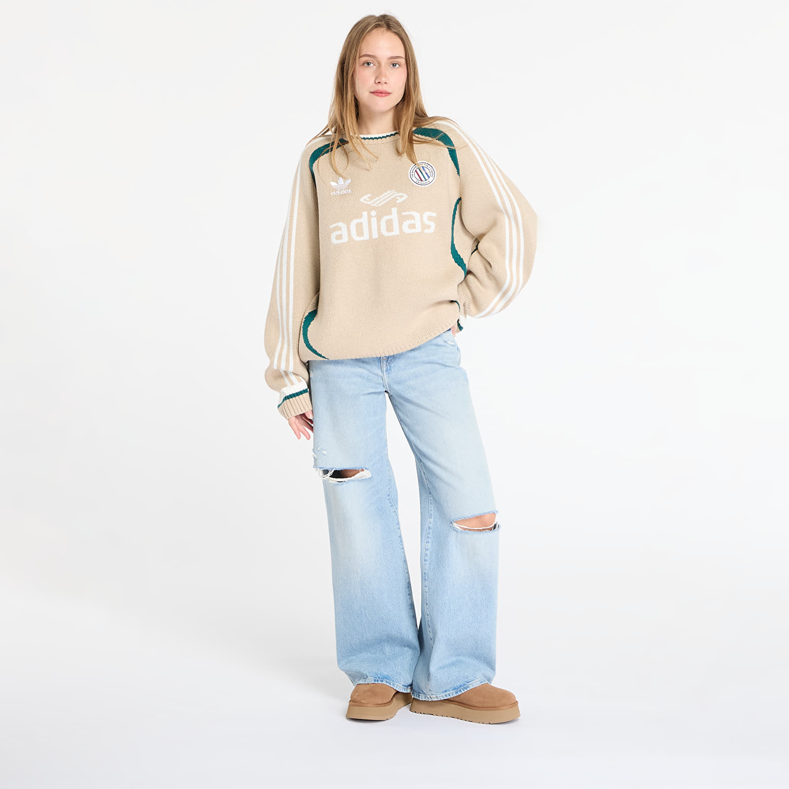 Мъжки суичъри adidas Adicolor Blokecore Pullover UNISEX Wonder Beige