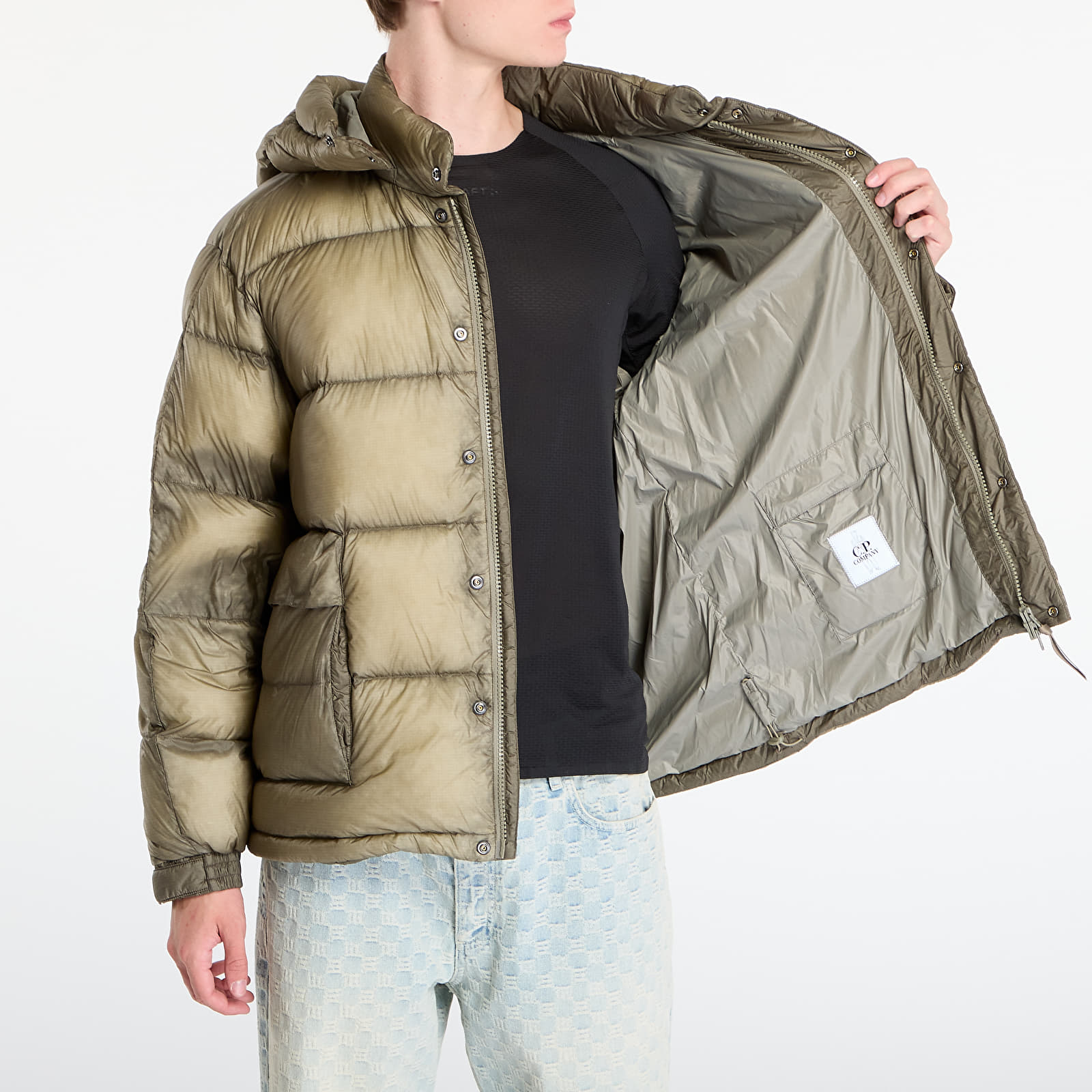Men's jackets C.P. Company D.D. Shell Detachable Hood Down Jacket Fungi Grey