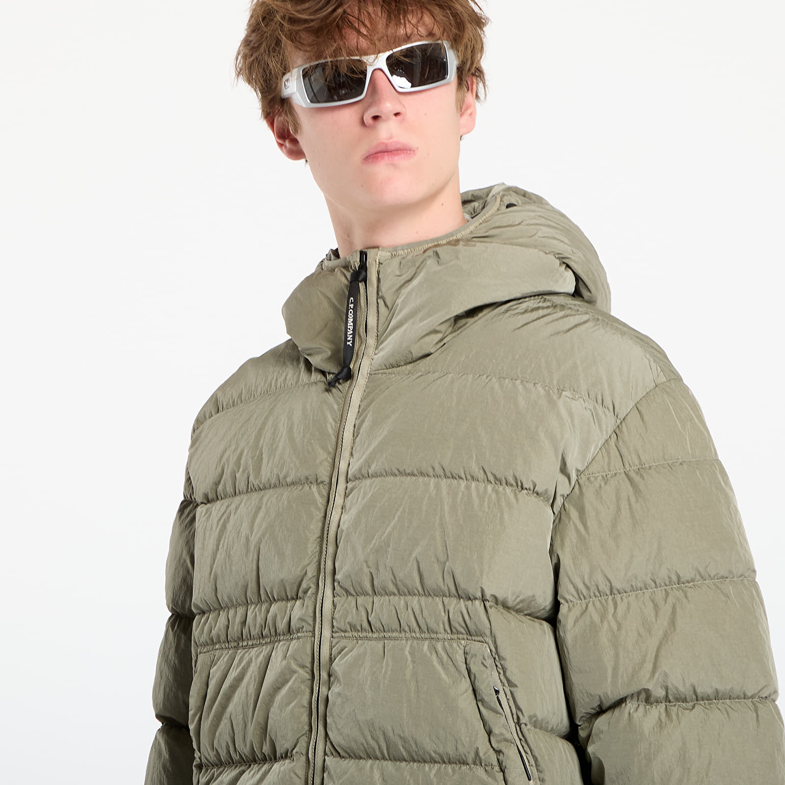 Men's jackets C.P. Company Chrome-R Goggle Down Jacket Fungi Grey