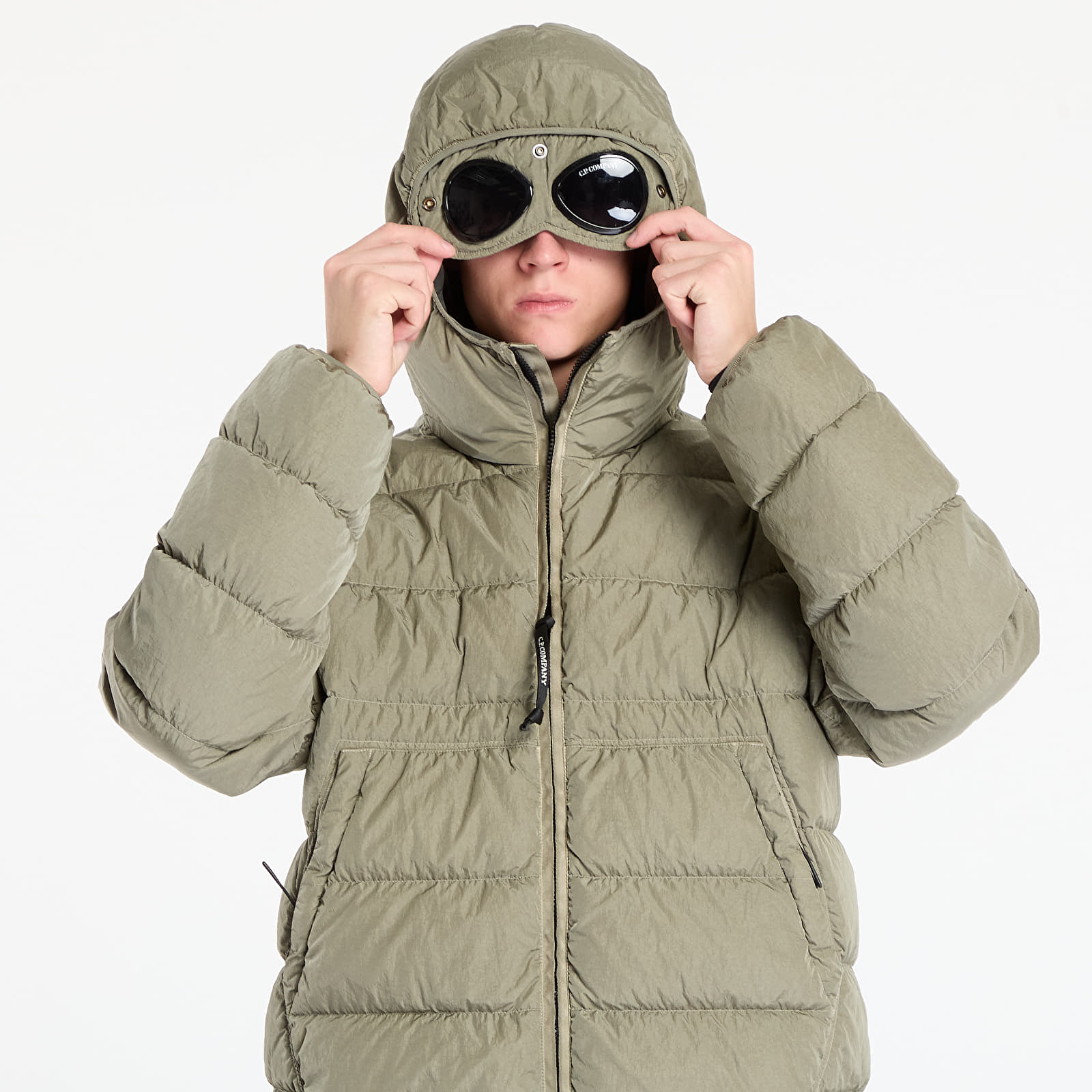 Men's jackets C.P. Company Chrome-R Goggle Down Jacket Fungi Grey