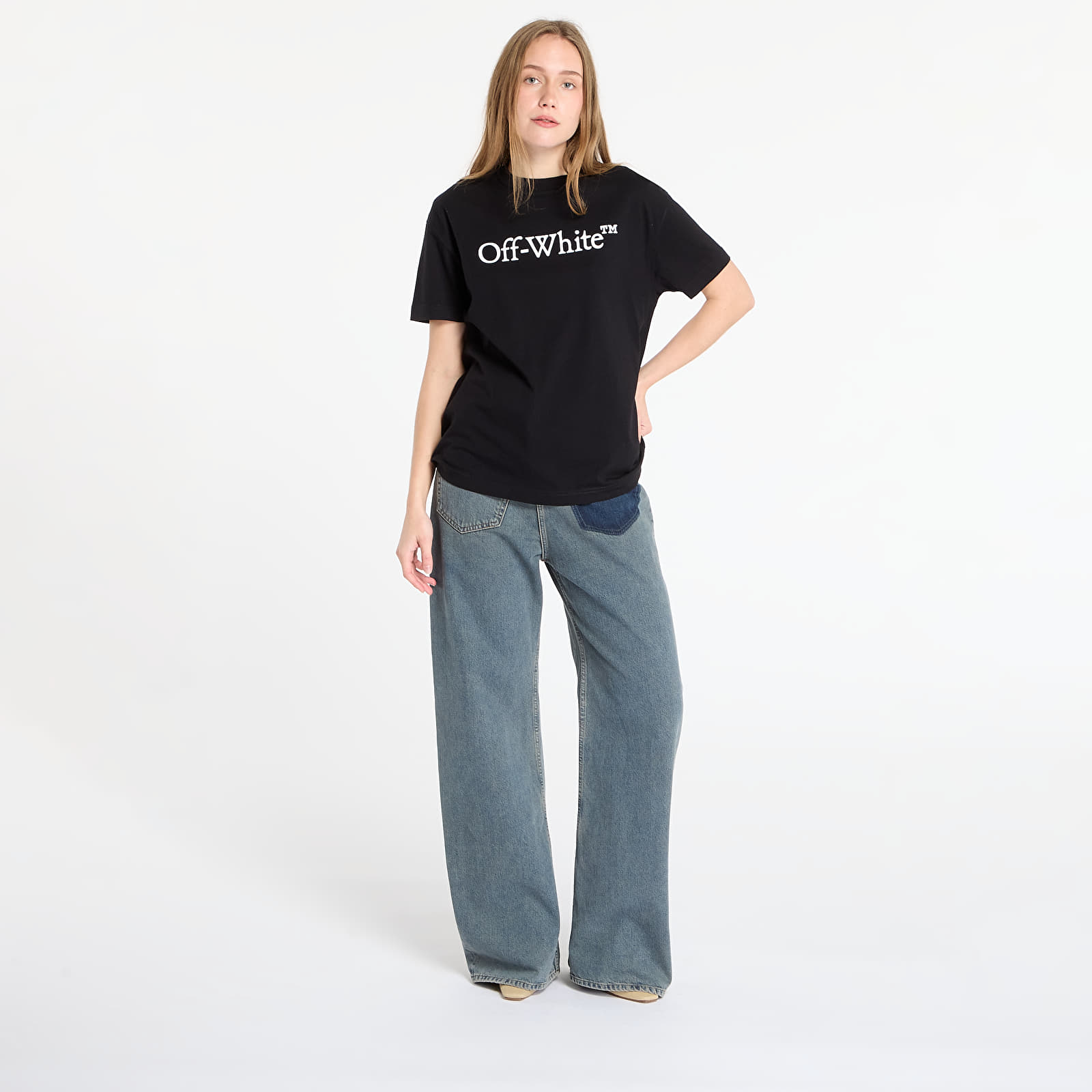 Trička Off-White Big Logo Bookish Casual Tee Black/ White