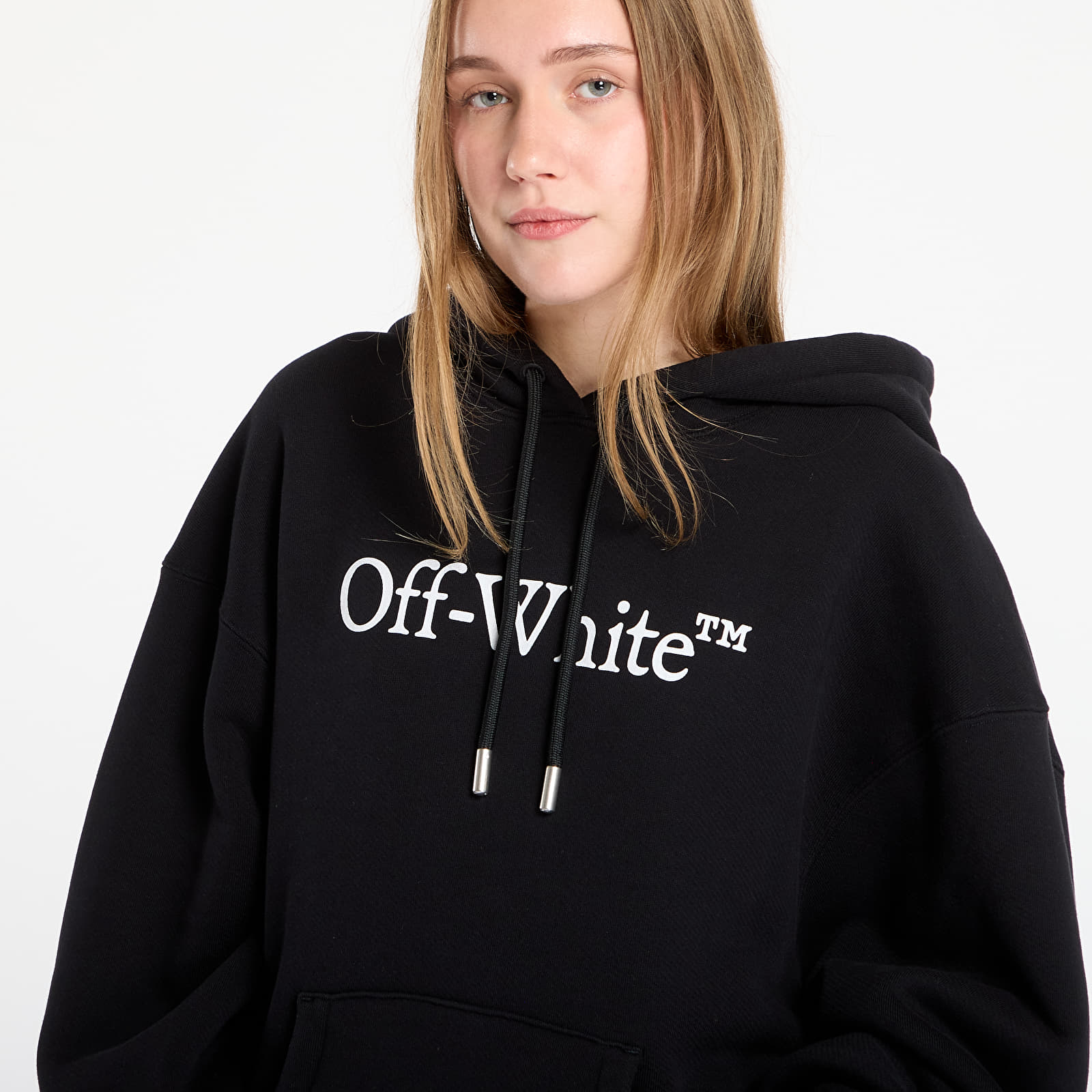 Hupparit ja collegepaidat Off-White Big Logo Bookkish Over Hoodie Black/ White