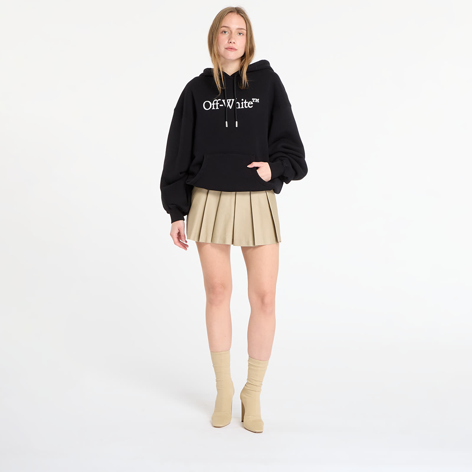 Hupparit ja collegepaidat Off-White Big Logo Bookkish Over Hoodie Black/ White