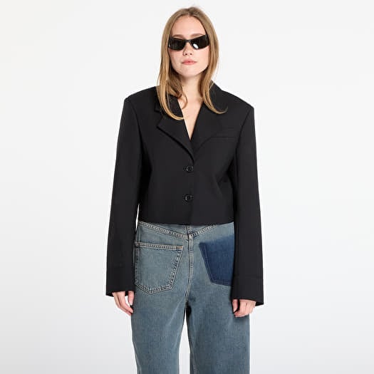 Off-White Wo Gab Big Bookish Crop Jacket Black/ Electric Blue