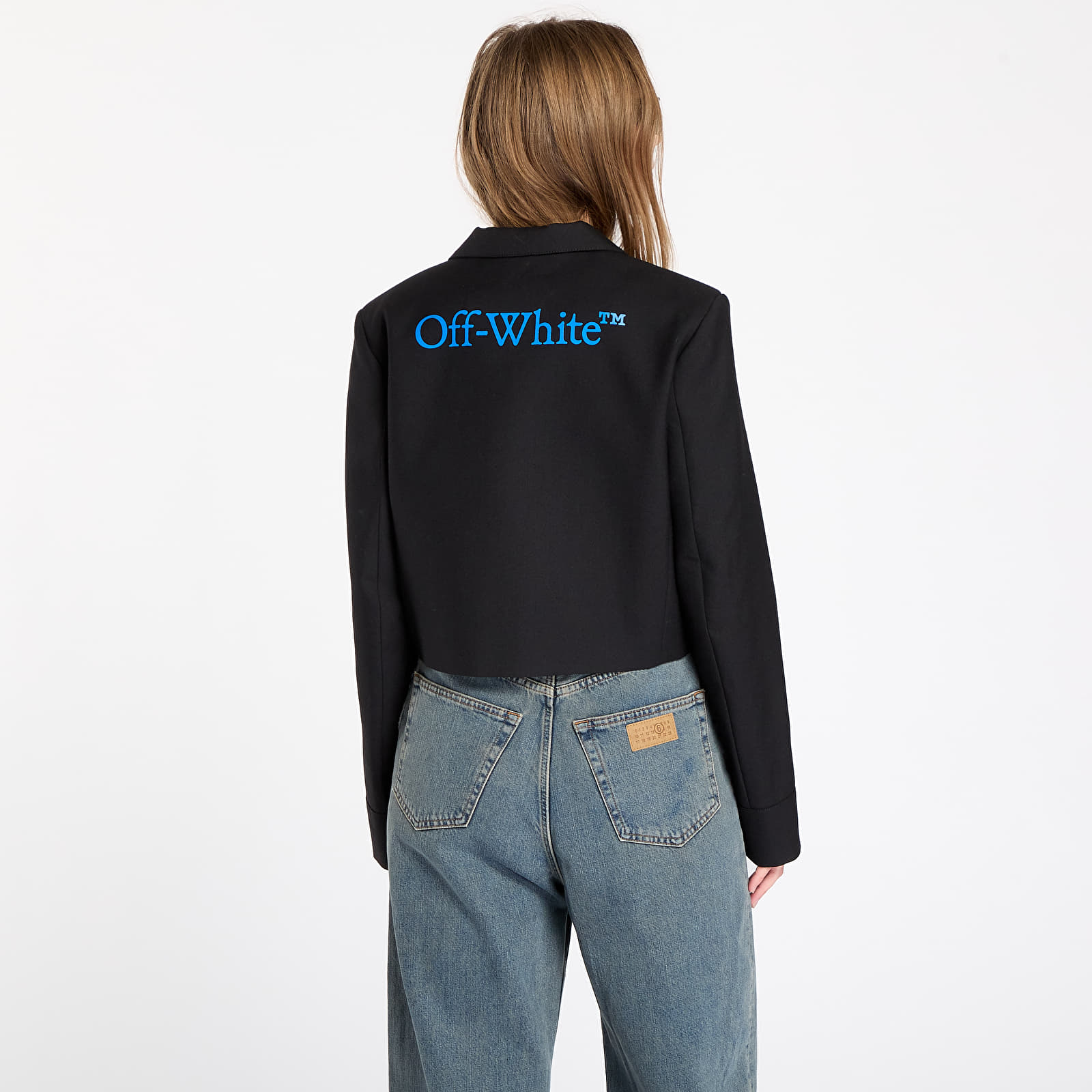 Takit Off-White Wo Gab Big Bookish Crop Jacket Black/ Electric Blue