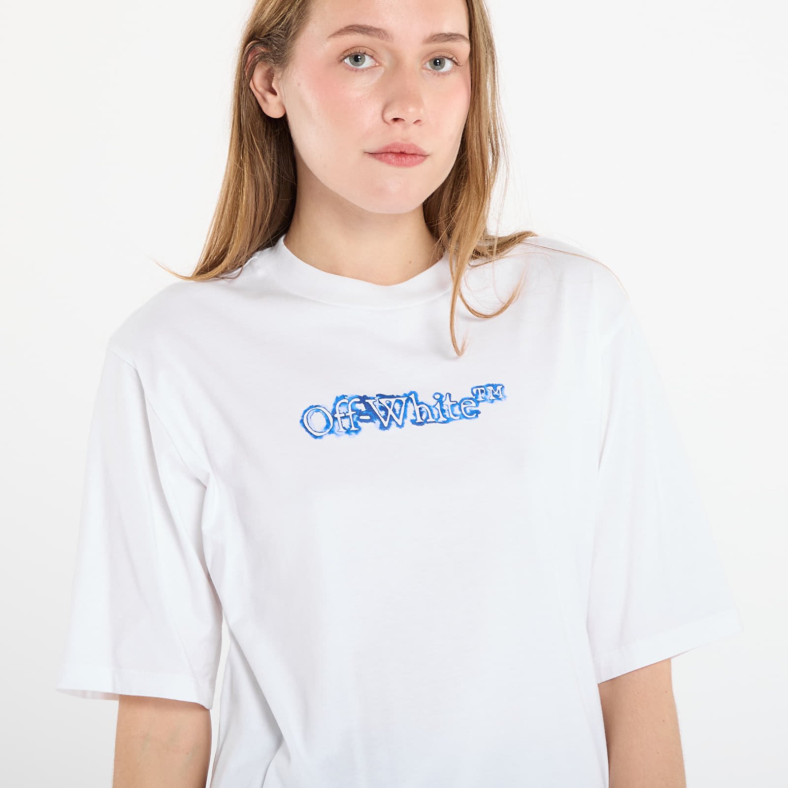 Trička Off-White Cloudy Arrow Boxy Tee White/ Electric Blue