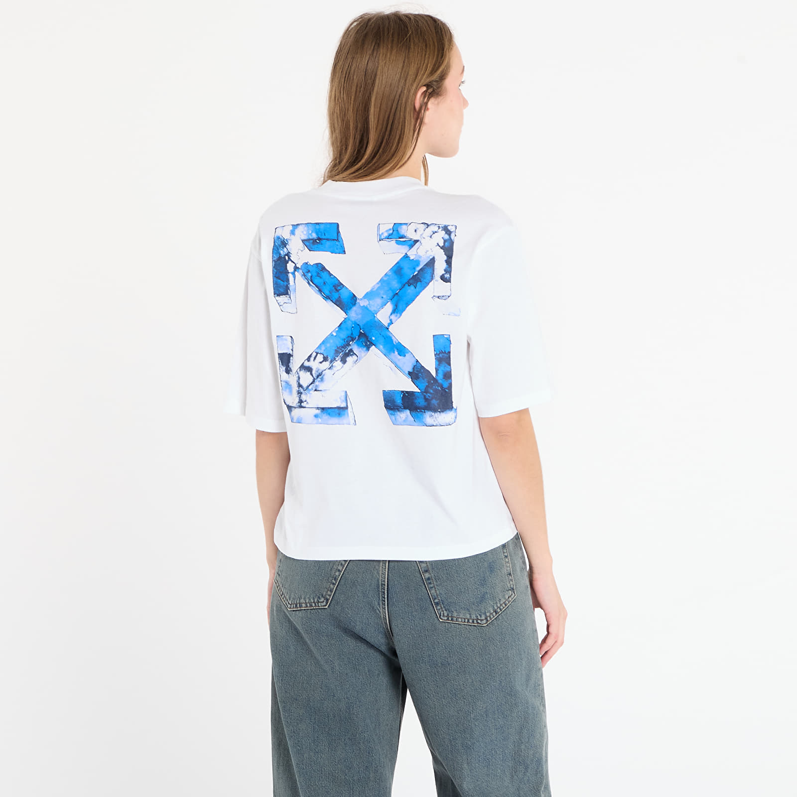 Trička Off-White Cloudy Arrow Boxy Tee White/ Electric Blue