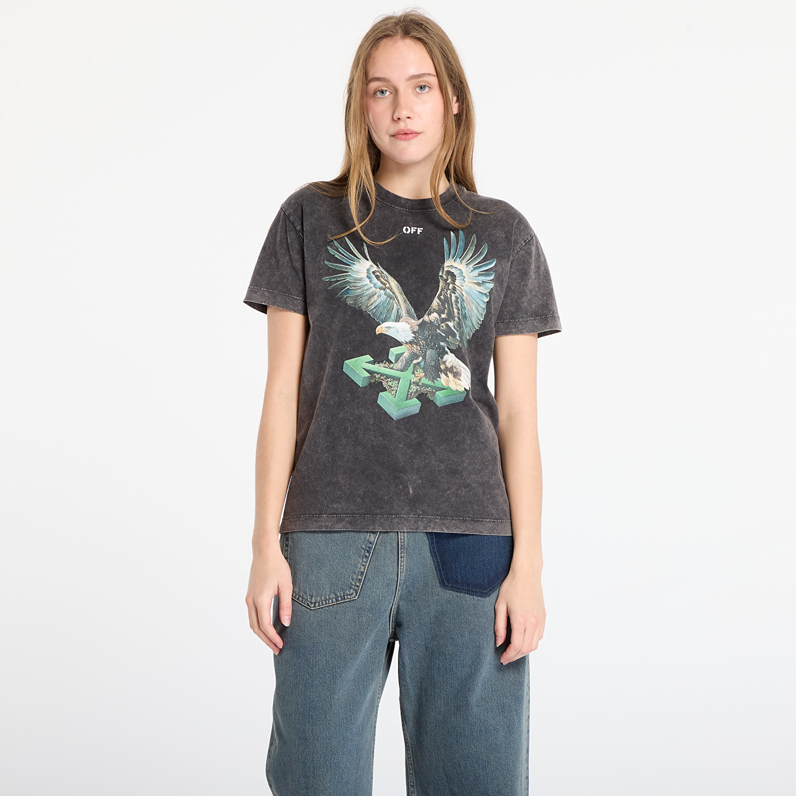 Trička Off-White Eagle Arrow 90S Skate S/S T-Shirt Marble Black