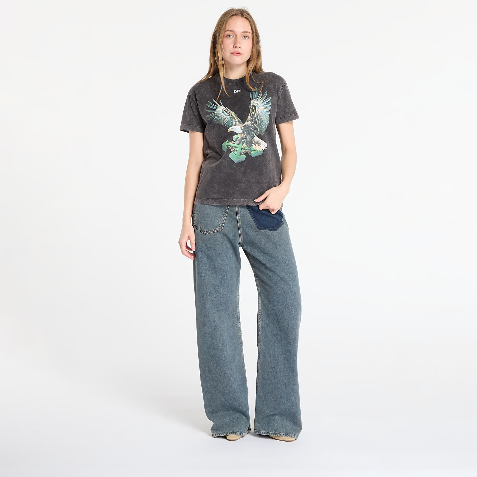 Trička Off-White Eagle Arrow 90S Skate S/S T-Shirt Marble Black