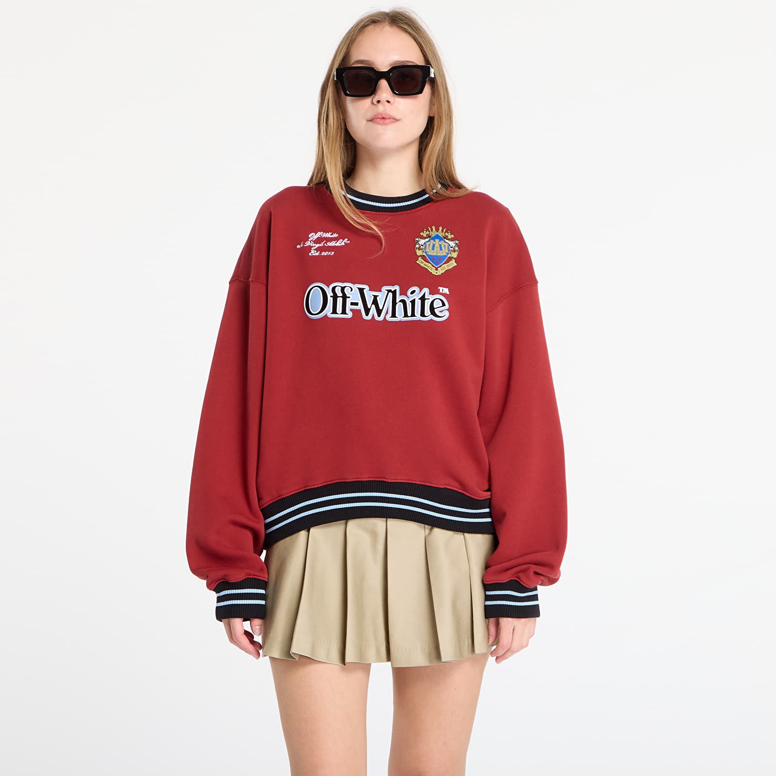 Hupparit ja collegepaidat Off-White Sporty Over Crew Red Dahlia/ Black