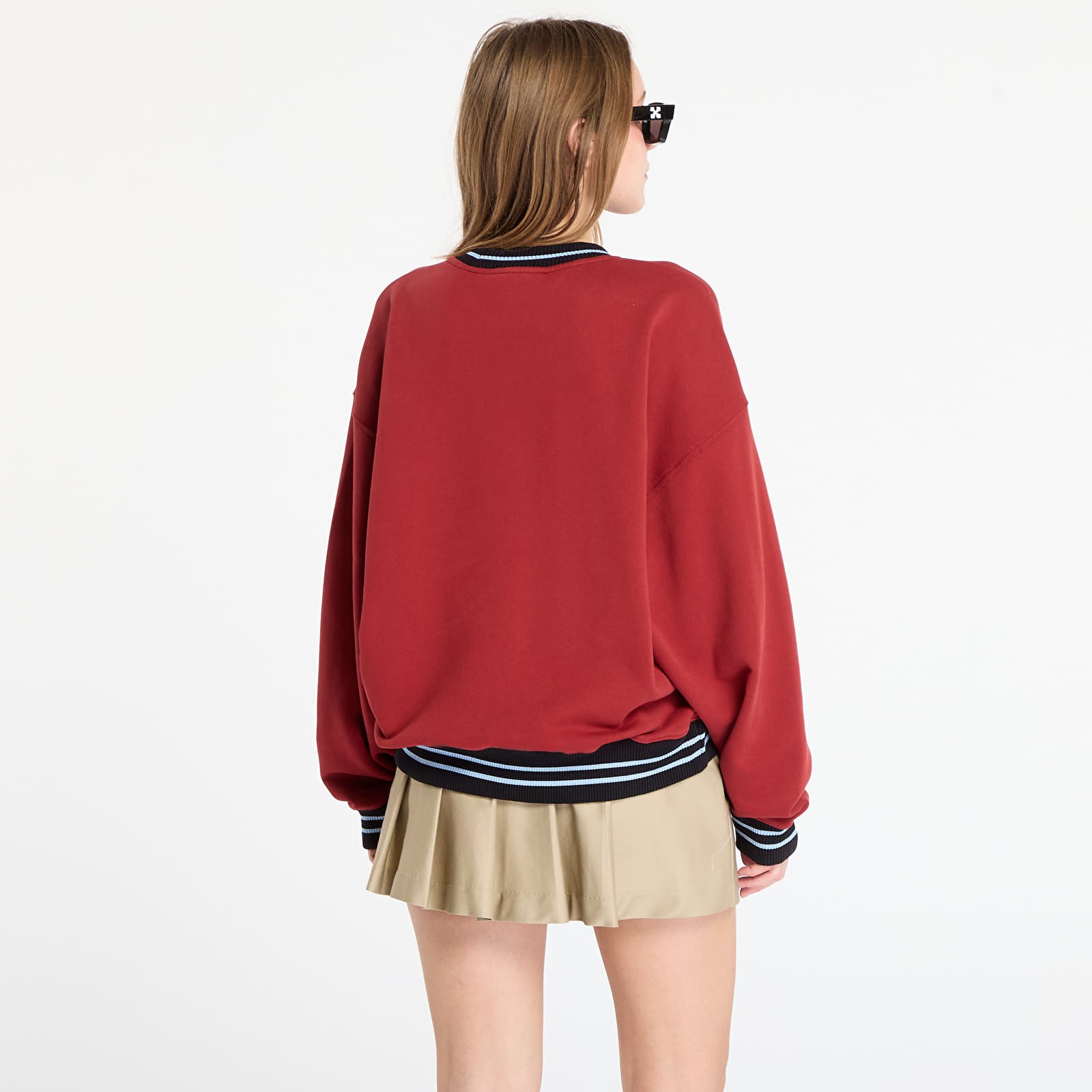 Hupparit ja collegepaidat Off-White Sporty Over Crew Red Dahlia/ Black