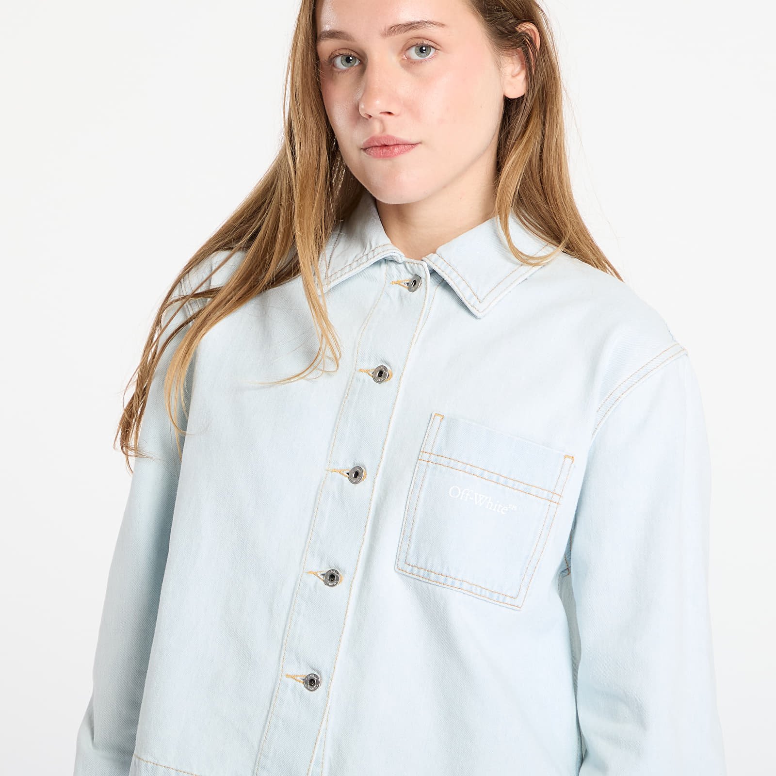 Hemden Off-White Diag L/S Denim Pajama Shirt Light Blue