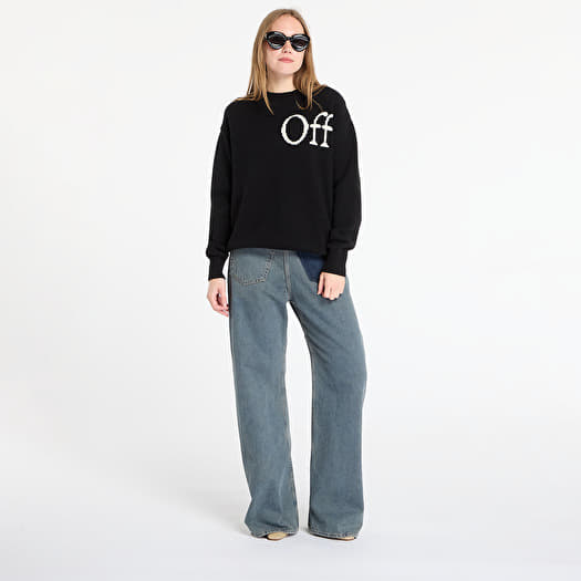 Pulovere Off-White Bookish Shared Knit Crewneck Black/ White
