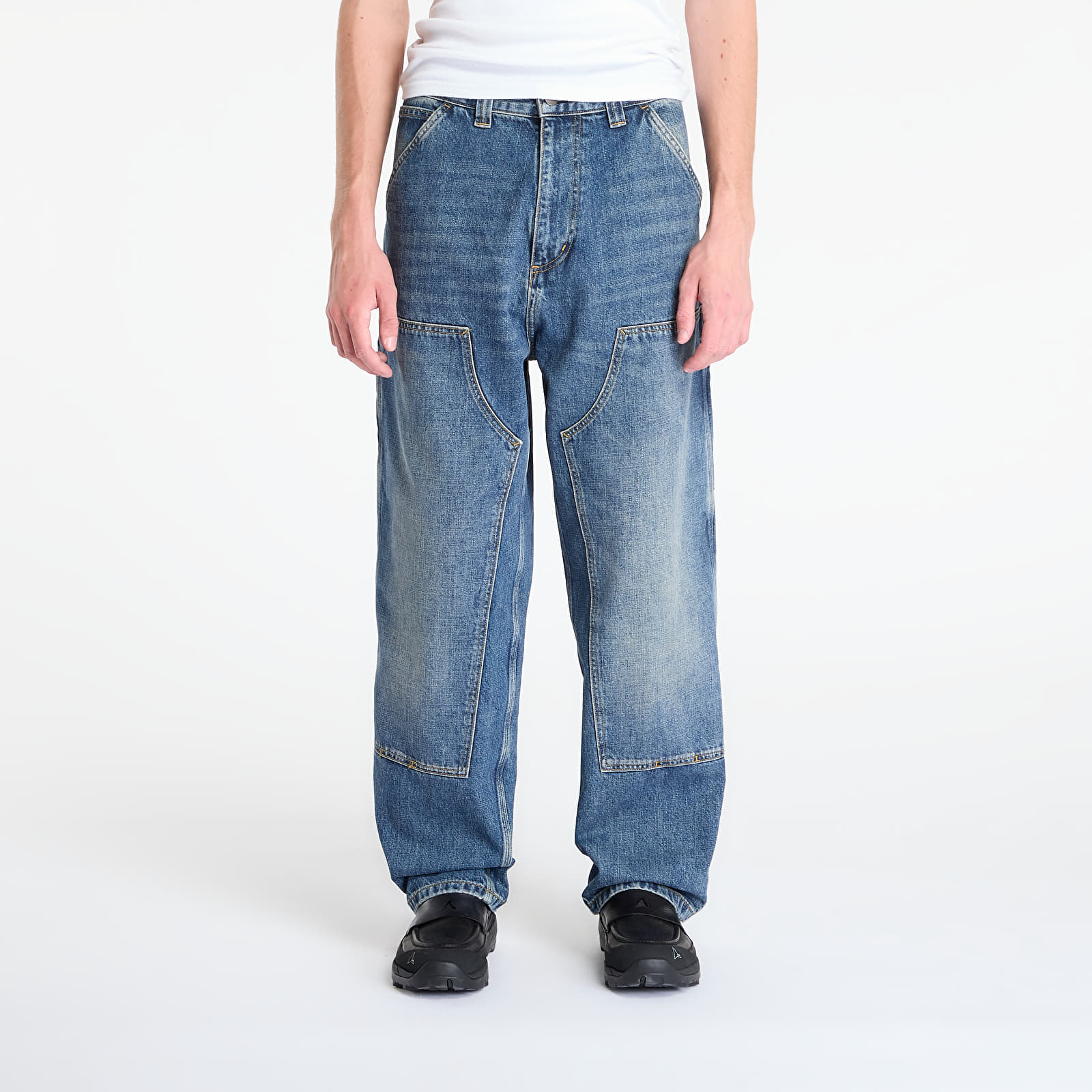 Pants Carhartt WIP OG Double Knee Pant Blue Dark Used Wash