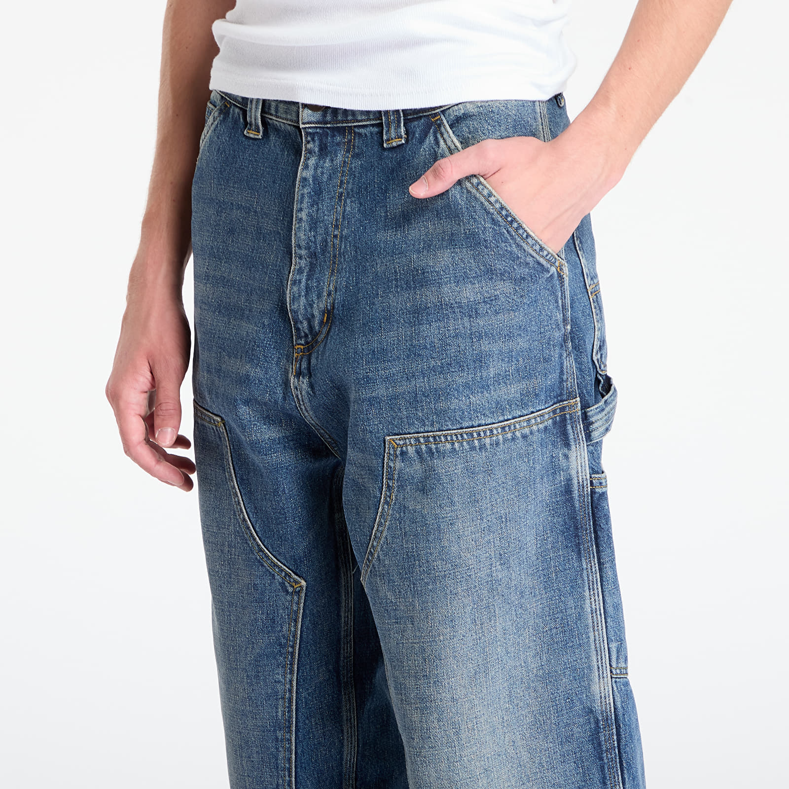 Pants Carhartt WIP OG Double Knee Pant Blue Dark Used Wash