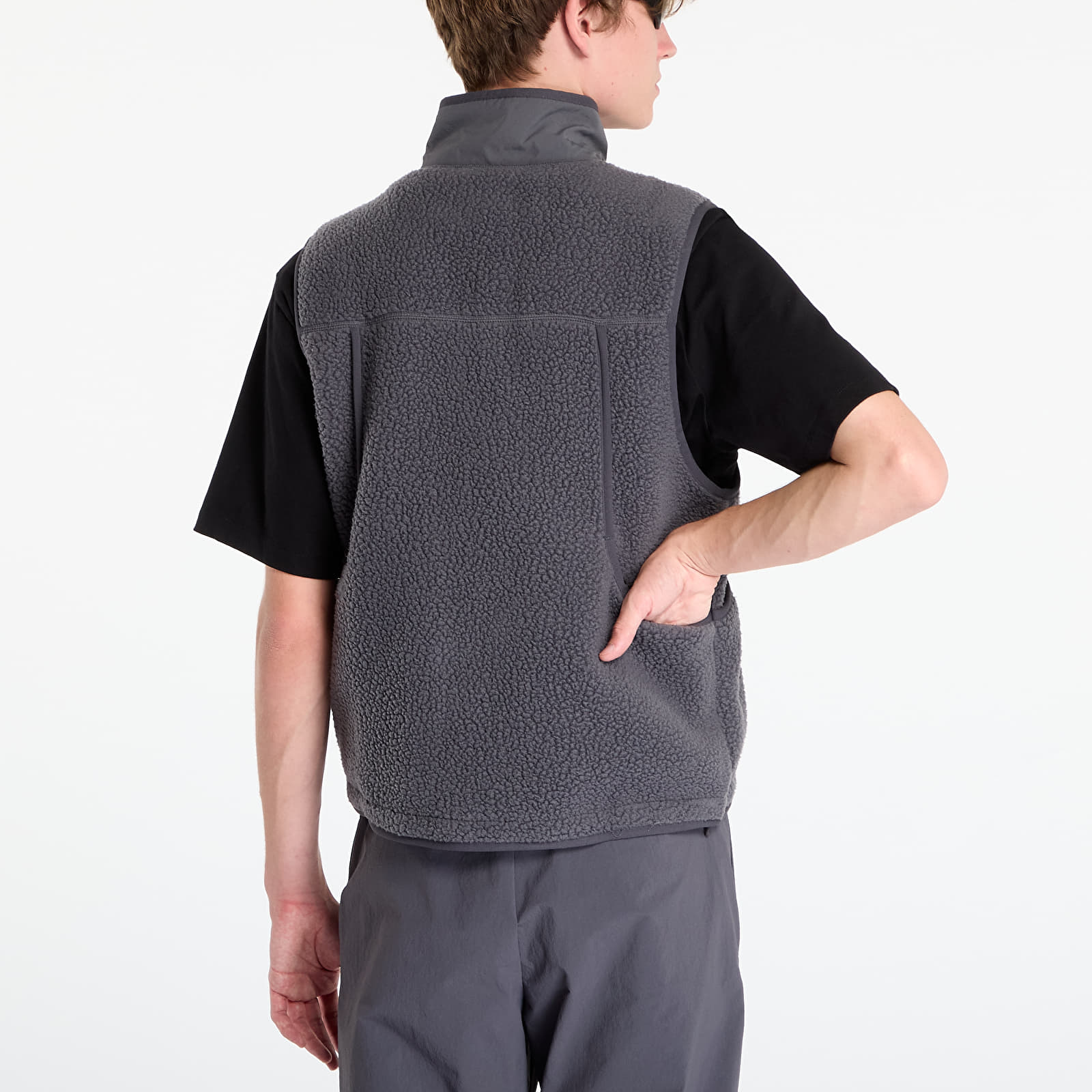 Moški jopiči Pas Normal Studios Off-Race Pile Fleece Vest Steel
