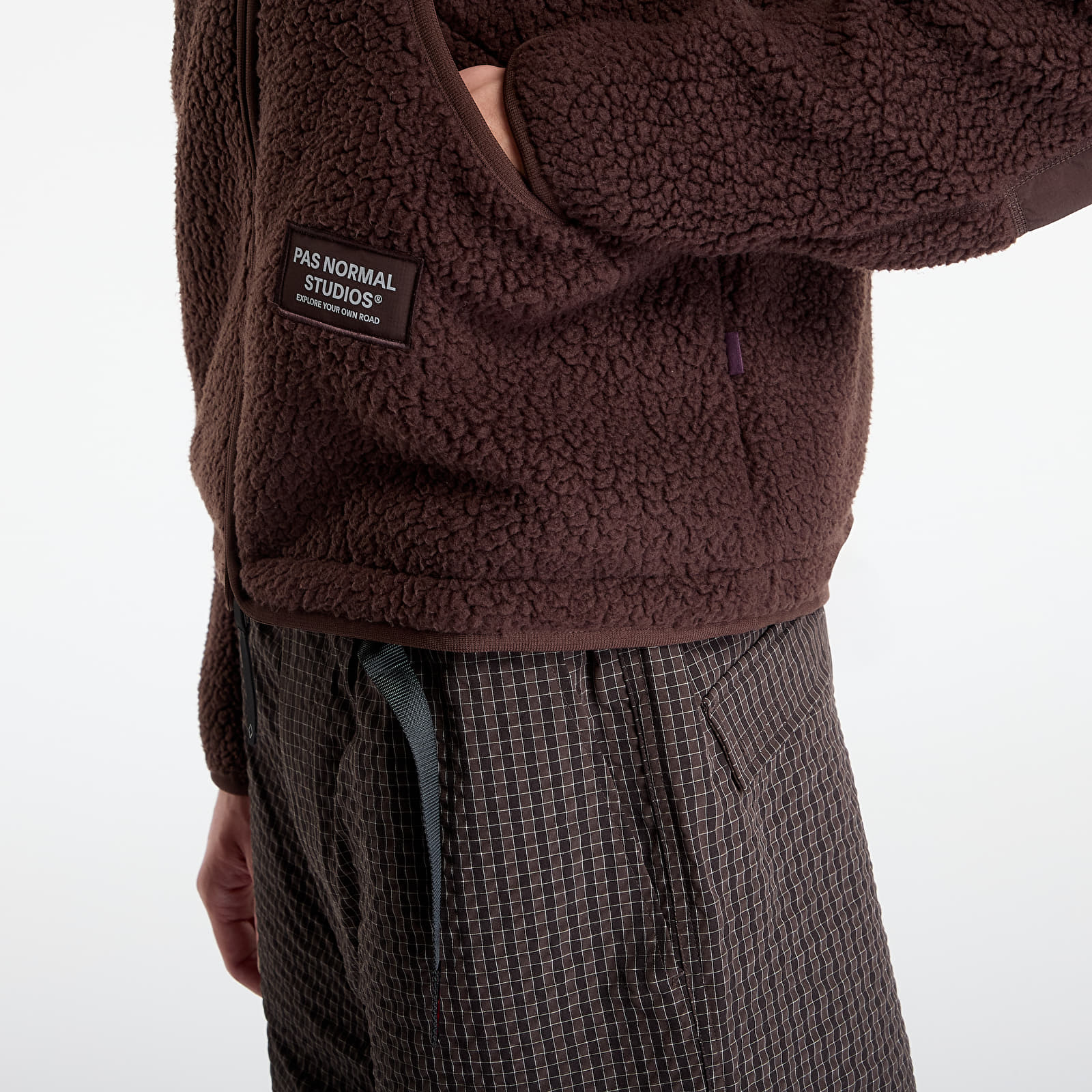 Moške jakne Pas Normal Studios Off-Race Pile Fleece Jacket Light Brown