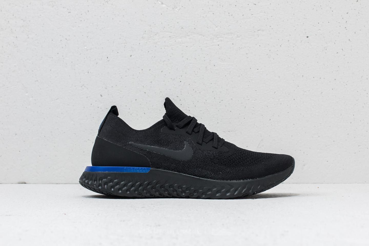 Epic react flyknit black racer blue best sale