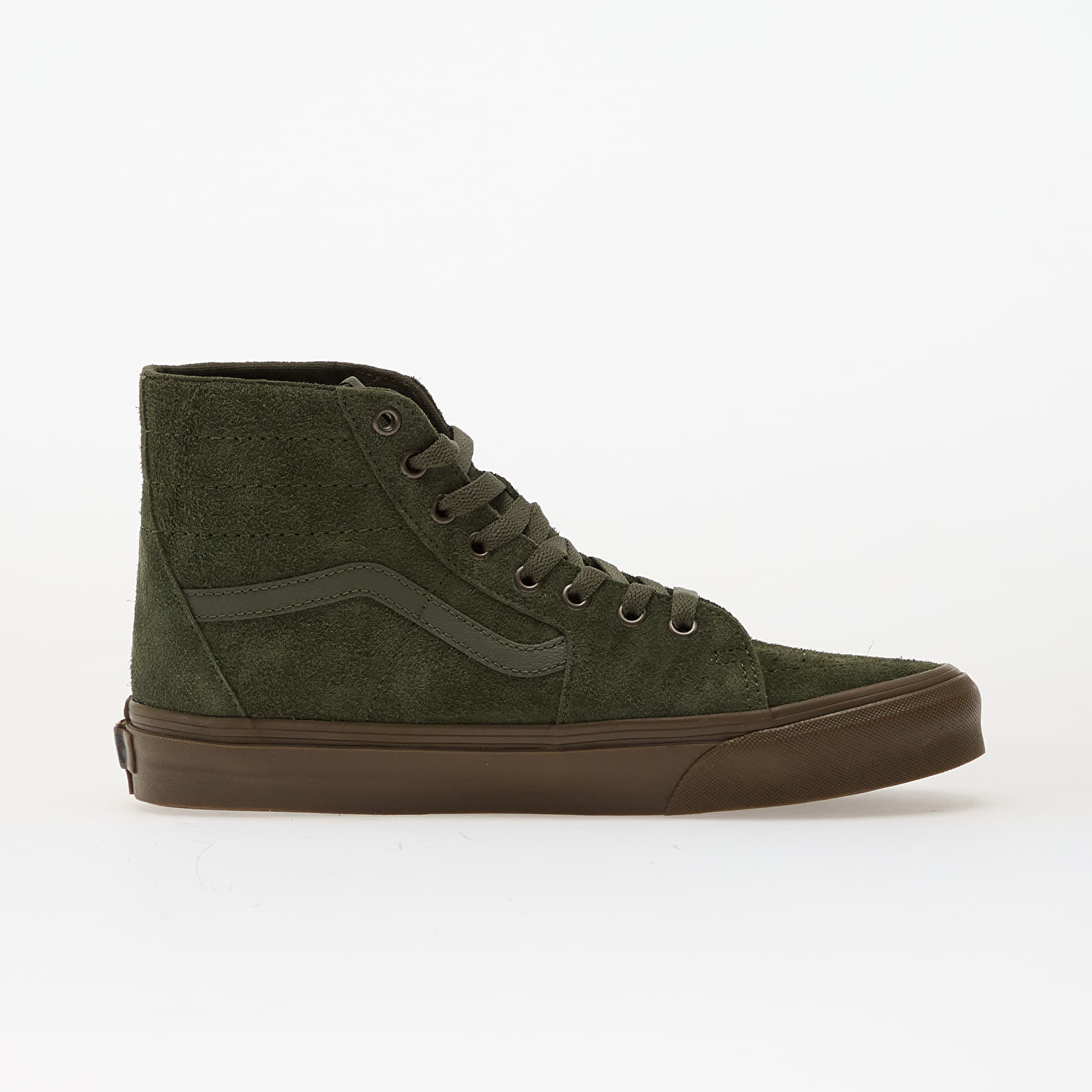 Herren Sneaker und Schuhe Vans SK8-Hi Tapered Hairy Suede Olive/ Gum