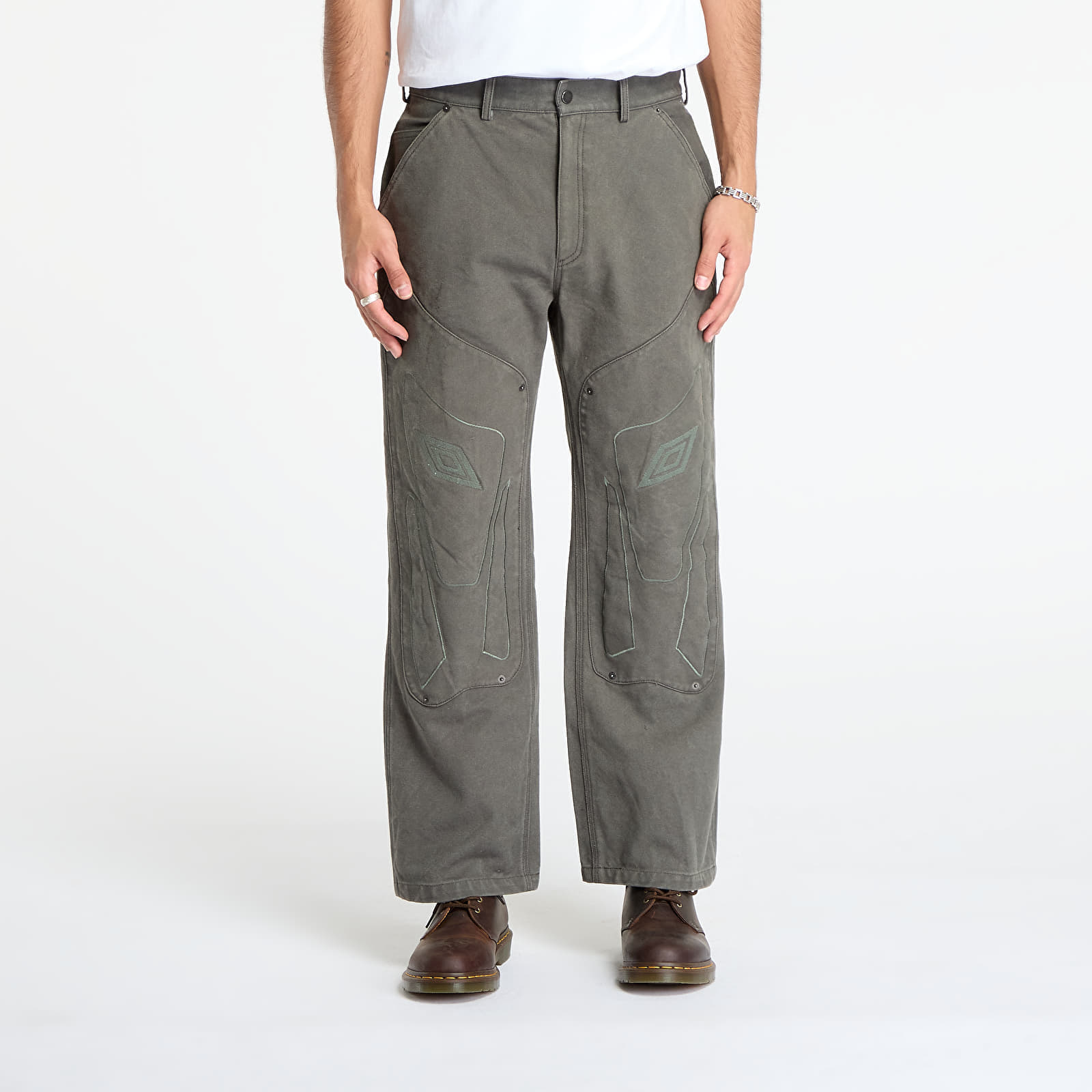 Панталони Umbro Shinguard Canvas Pants Dark Olive L