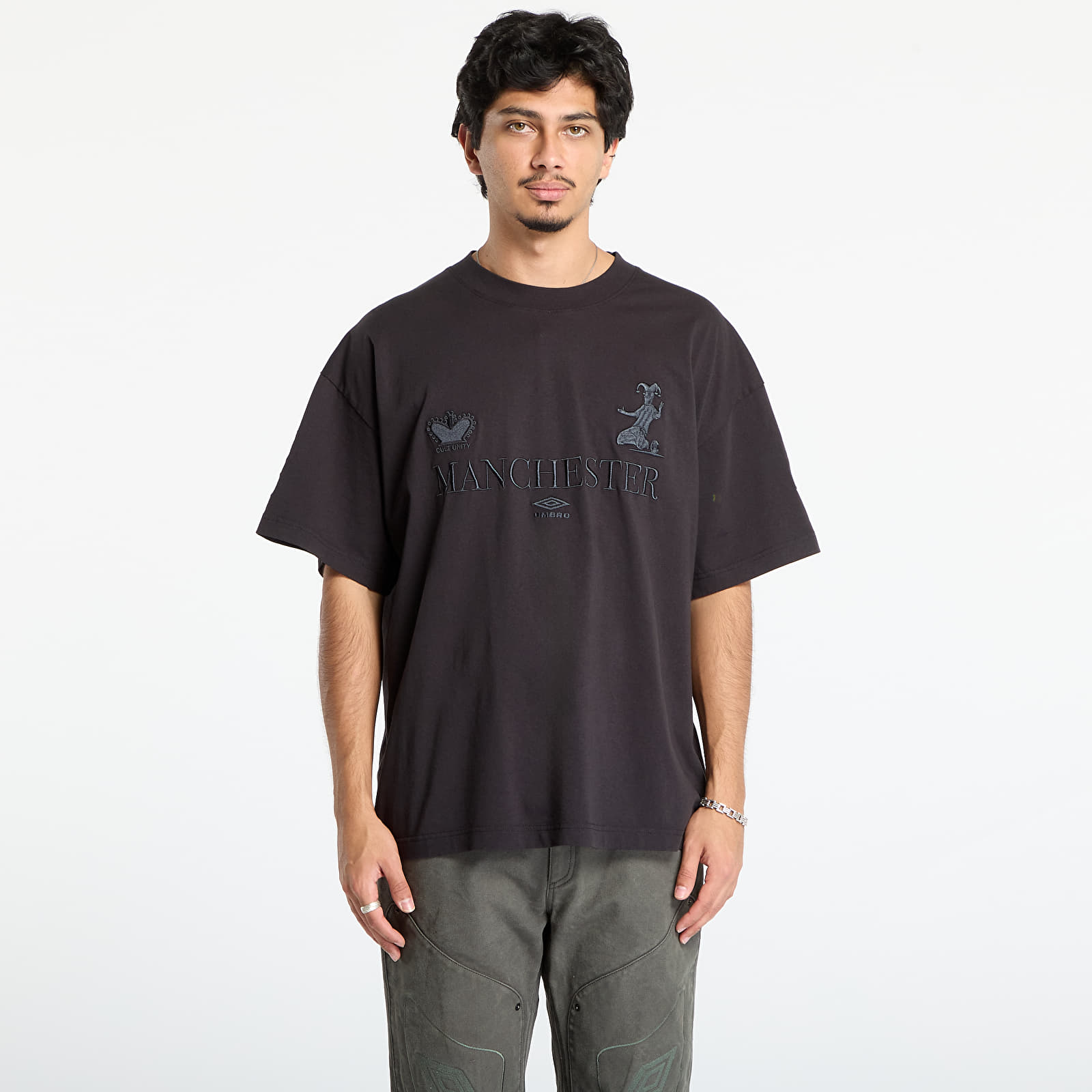 T-shirts Umbro Manc T-Shirt Washed Black