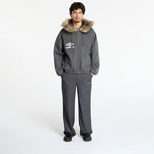 25AW【Fur Masked Hoodie】ファージップアップパーカー Umbro Umbro x Slam Jam Fur Masked Hoodie - Dark gray hoodie with
