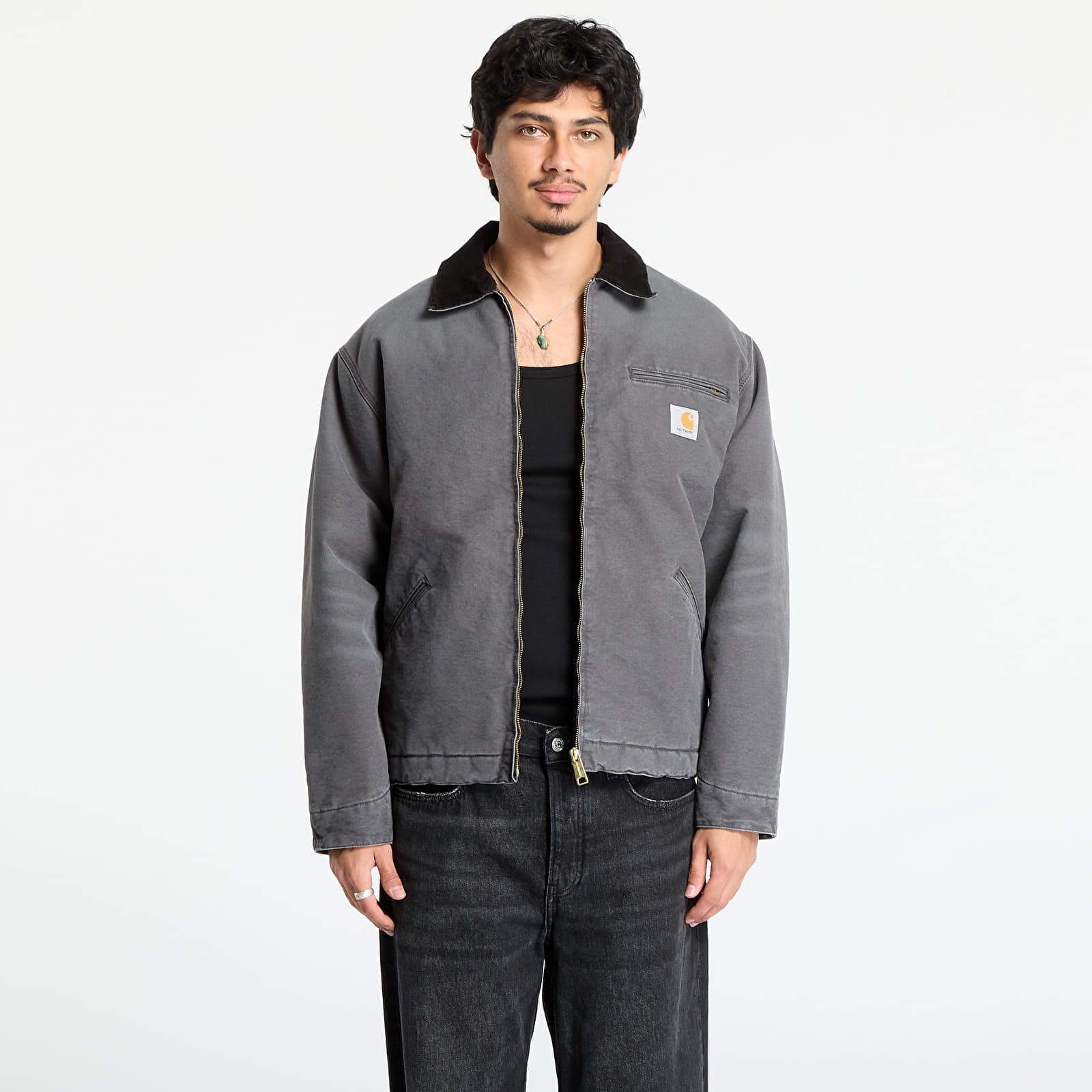 Jacheta Carhartt WIP OG Detroit Jacket UNISEX Graphite/ Black Stone Canvas XL