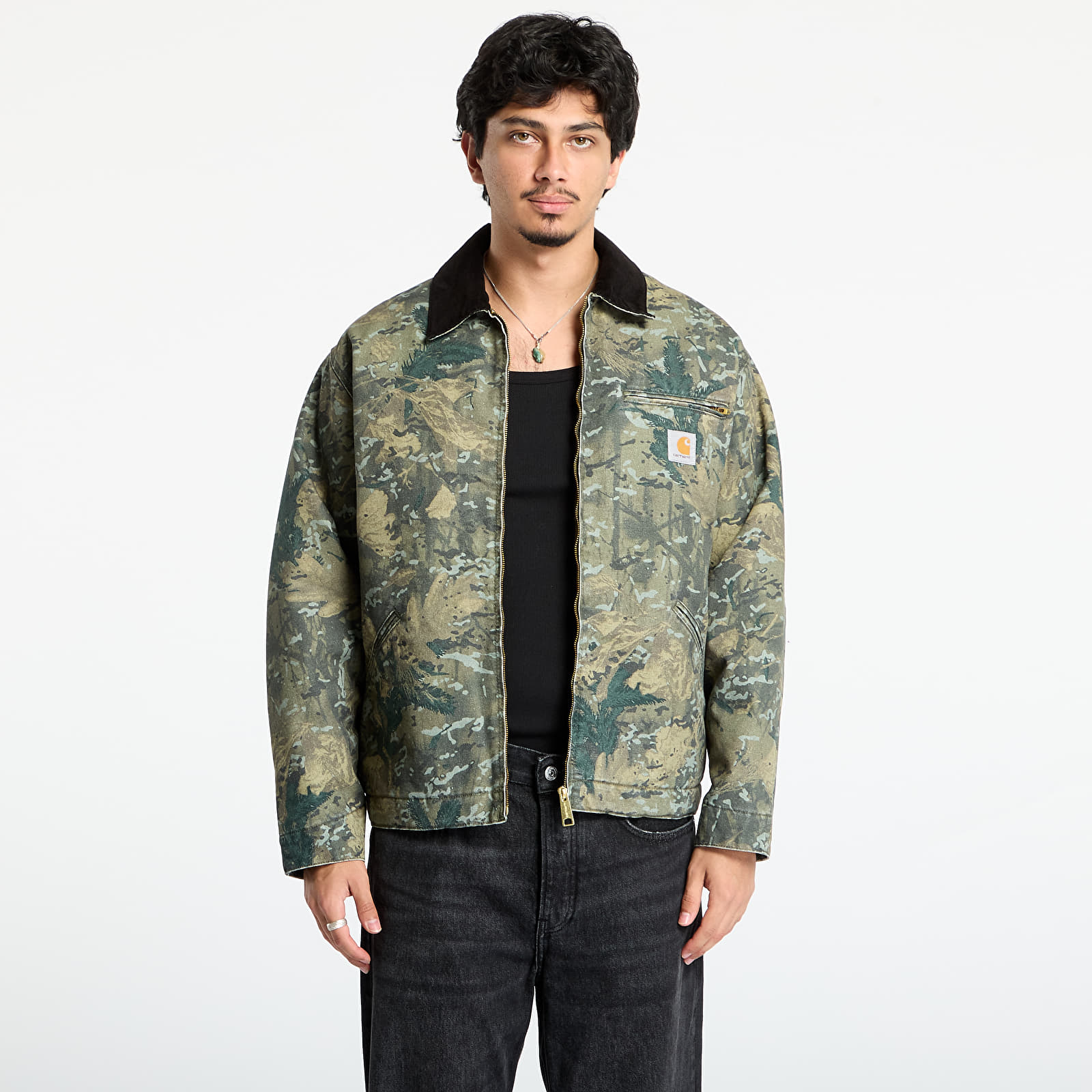 Men's jackets Carhartt WIP OG Detroit Jacket Camo UNISEX Combi/ Green/ Black Stone Washed