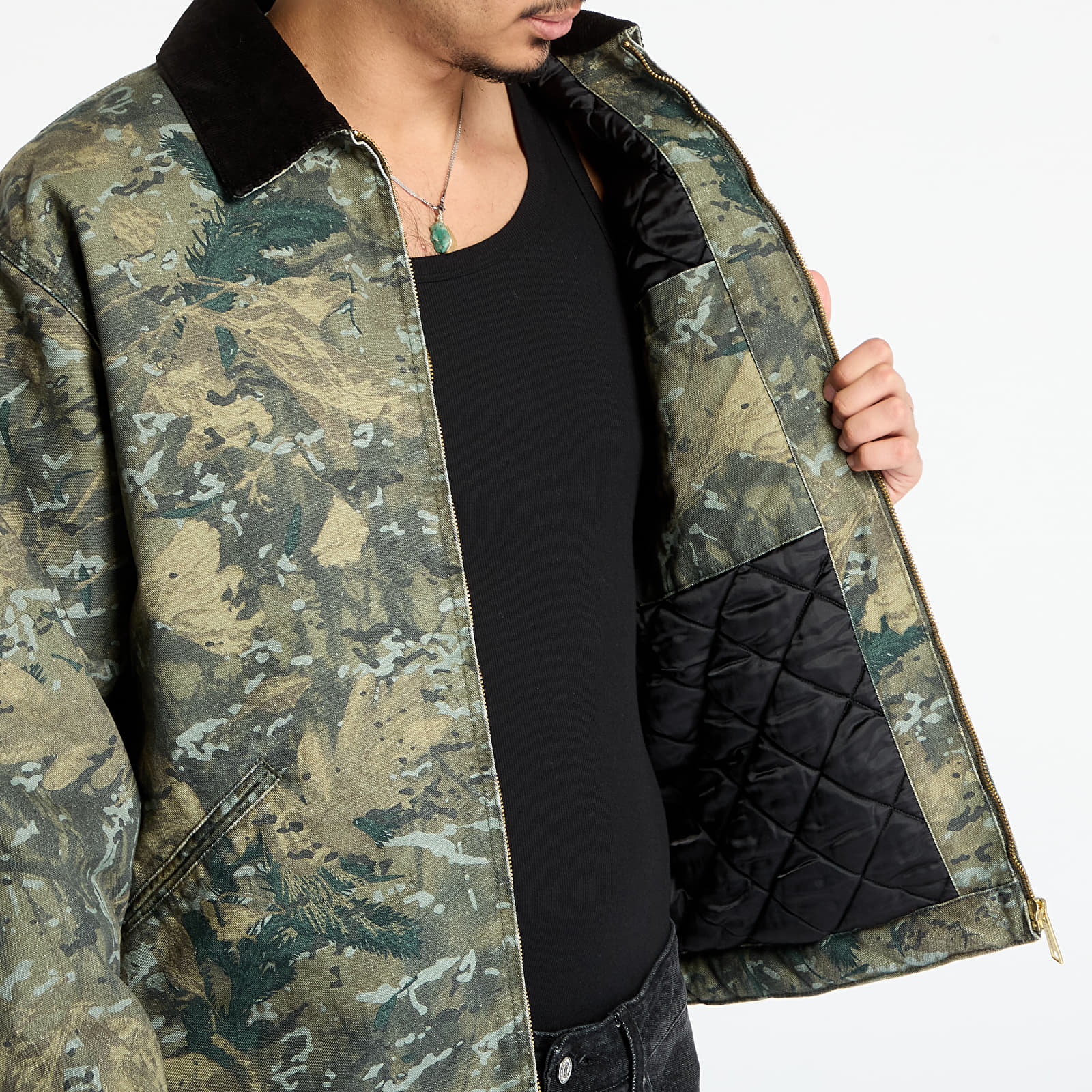 Men's jackets Carhartt WIP OG Detroit Jacket Camo UNISEX Combi/ Green/ Black Stone Washed
