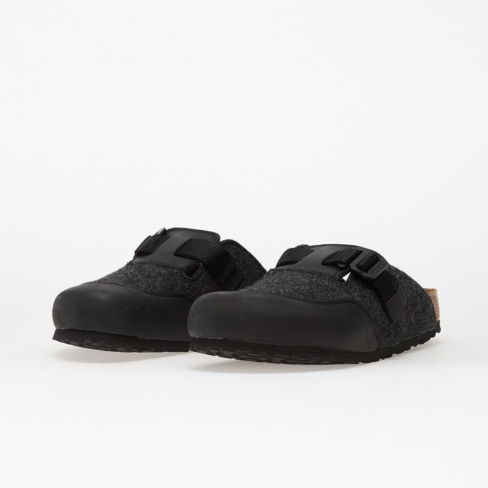 Sko til mænd Birkenstock Boston Nova Felt Leather/ Textile/ Felt Anthracite
