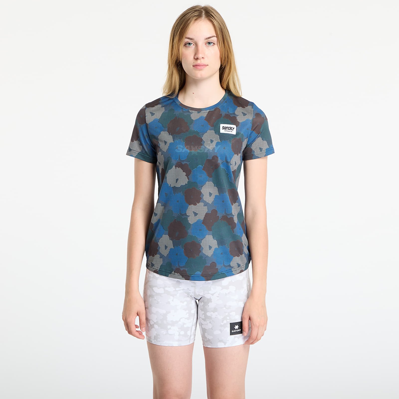 T-paidat SAYSKY W Flower Combat T-Shirt Blue Aop