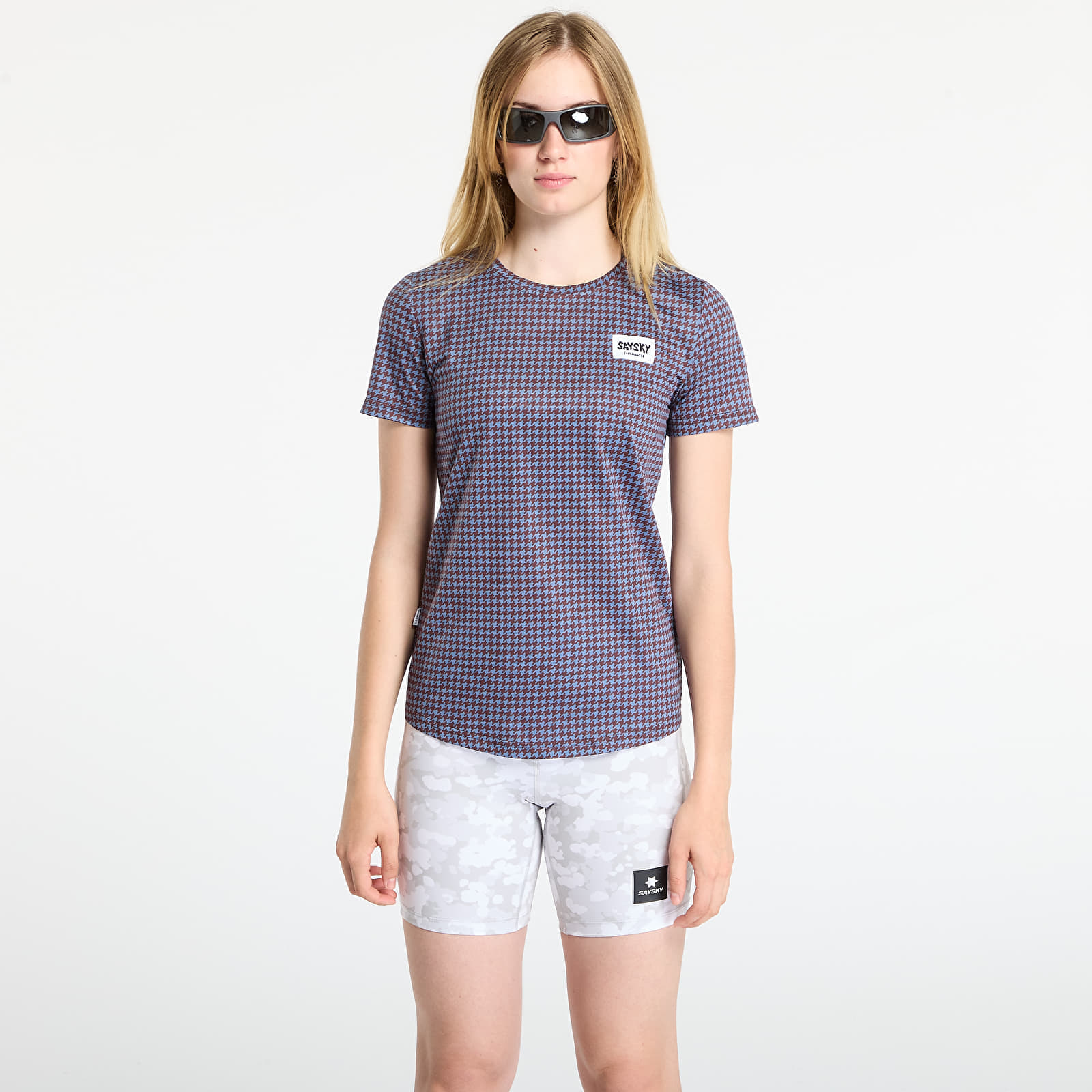 Tricou SAYSKY W Houndstooth Combat T-Shirt Blue Aop M