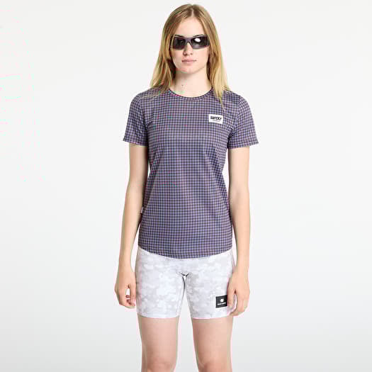 T-paita SAYSKY W Houndstooth Combat T-Shirt Blue Aop