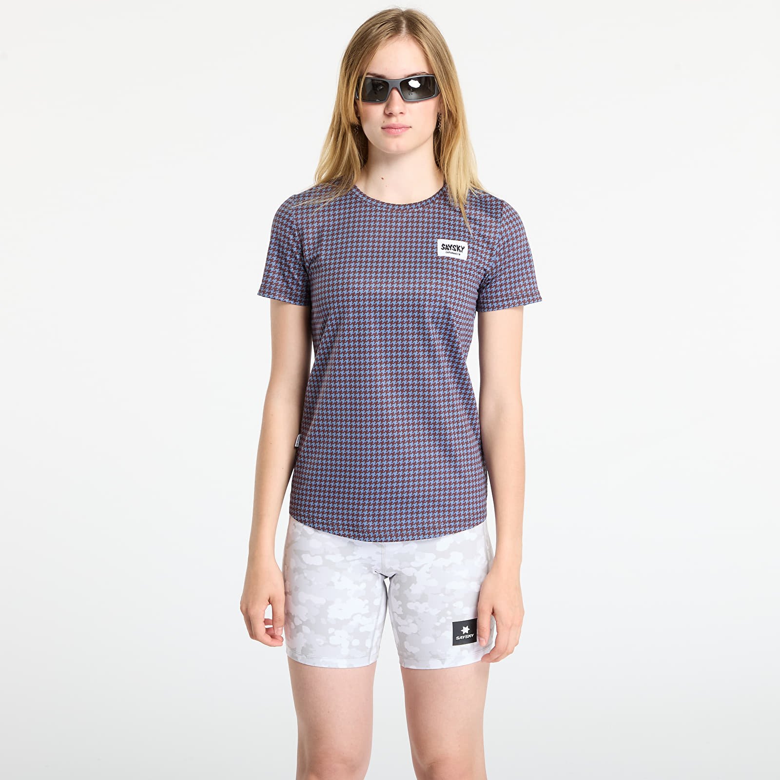 T-paidat SAYSKY W Houndstooth Combat T-Shirt Blue Aop