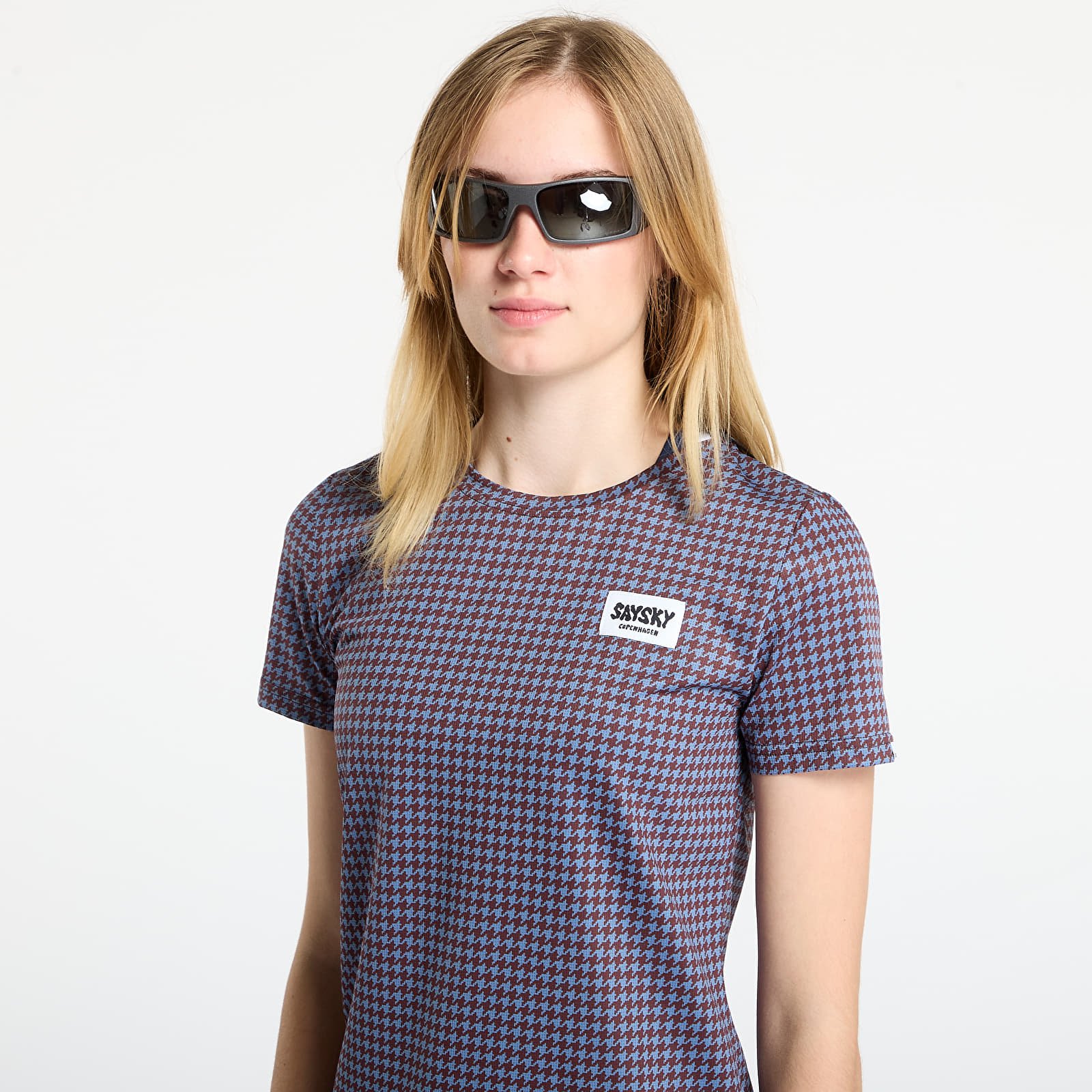 T-paidat SAYSKY W Houndstooth Combat T-Shirt Blue Aop