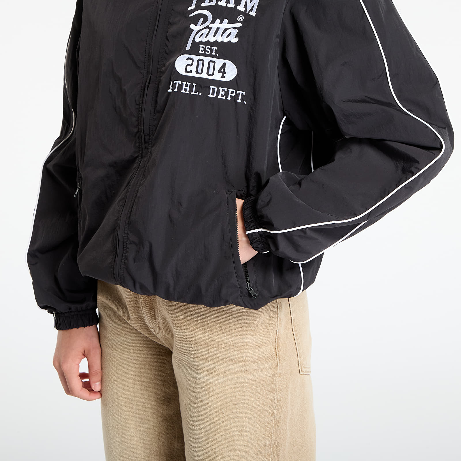 Takit Patta Athletic Nylon Track Jacket UNISEX Black