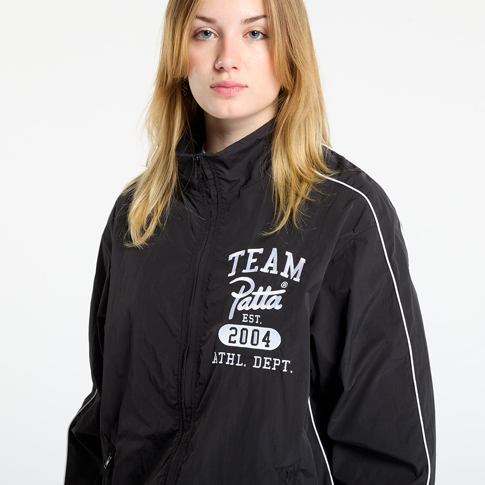 Takit Patta Athletic Nylon Track Jacket UNISEX Black