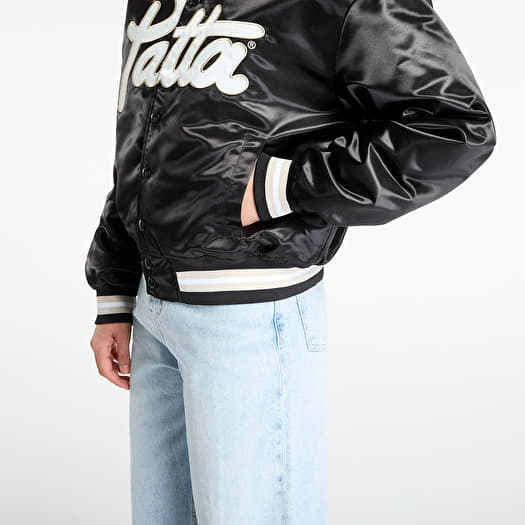 Jackets Patta Script Logo Satin Varsity Jacket UNISEX Black Footshop