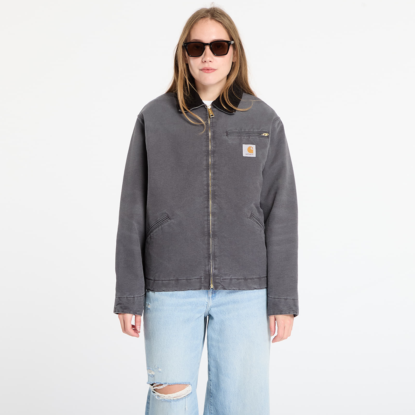 Bundy Carhartt WIP OG Detroit Jacket UNISEX Graphite/ Black Stone Canvas