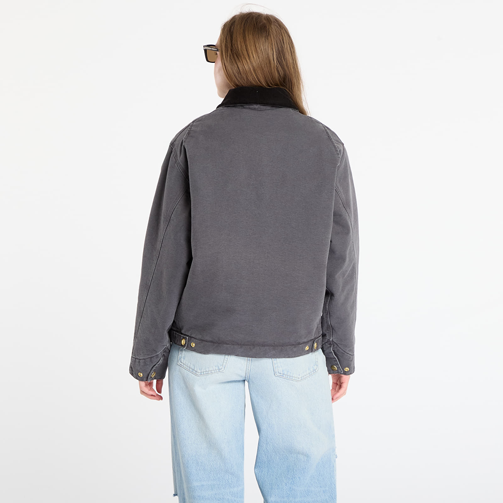 Bundy Carhartt WIP OG Detroit Jacket UNISEX Graphite/ Black Stone Canvas