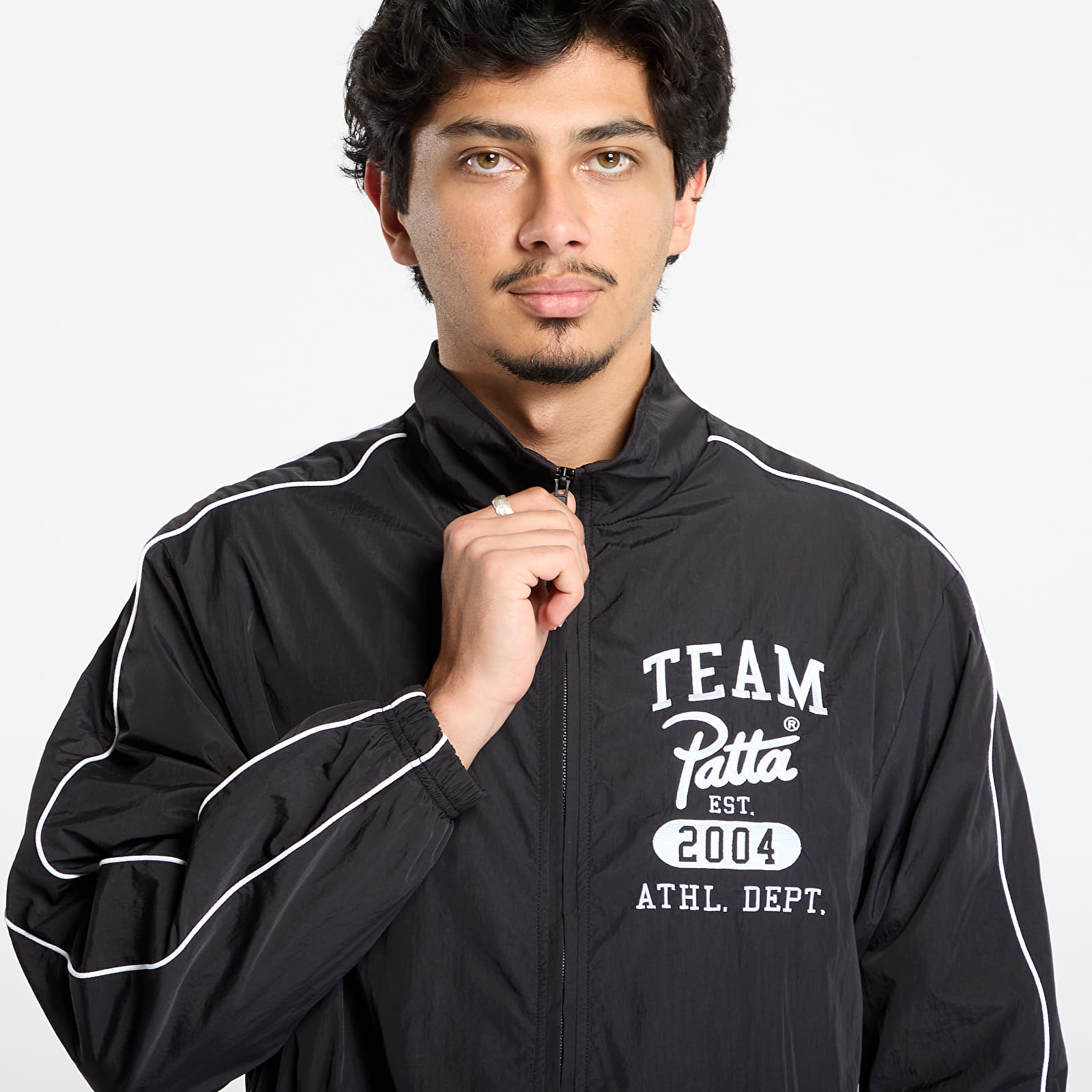 Takit Patta Athletic Nylon Track Jacket UNISEX Black