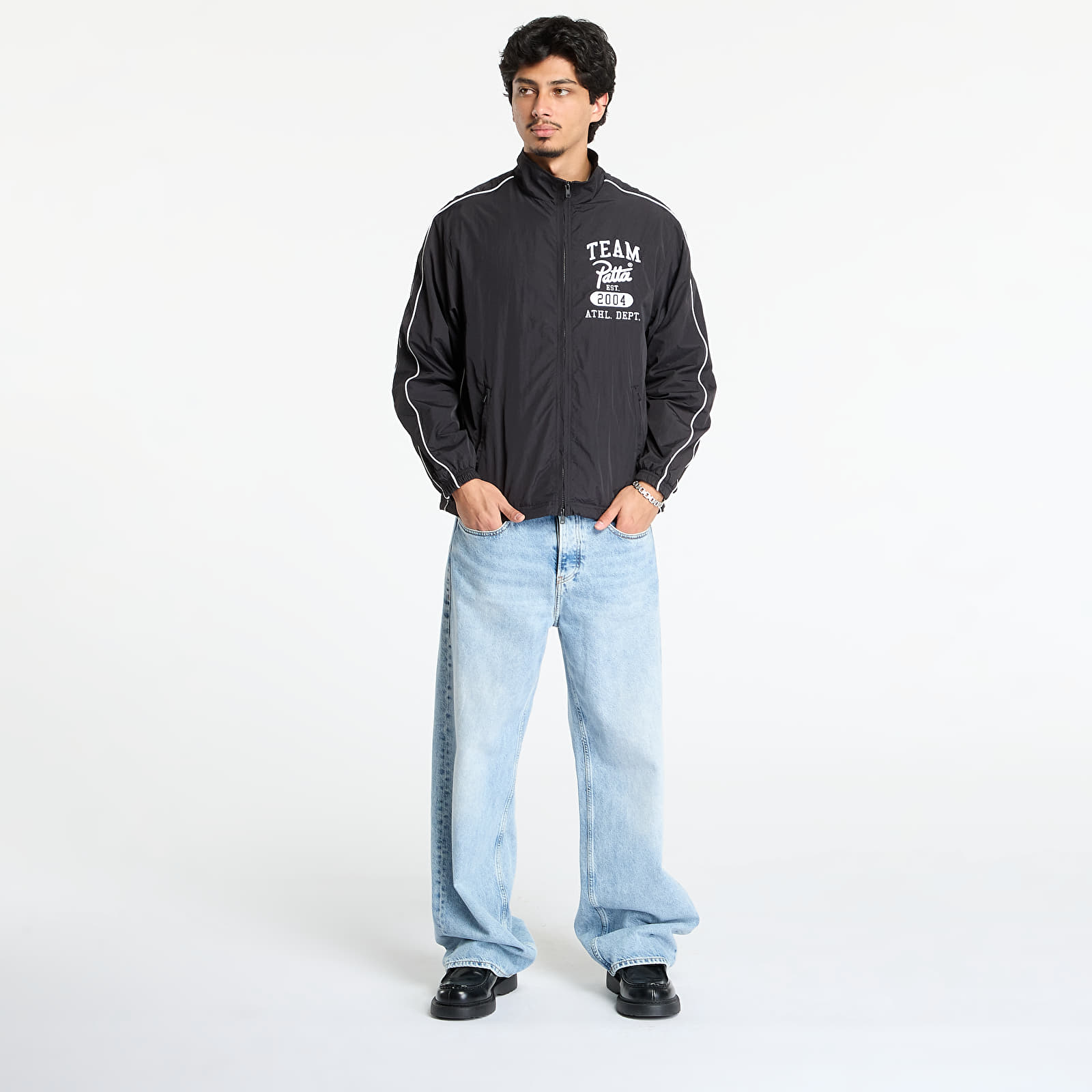 Takit Patta Athletic Nylon Track Jacket UNISEX Black