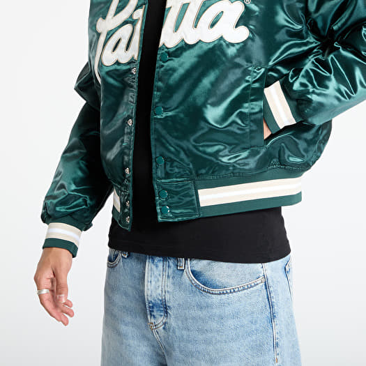 Patta Script Logo Satin Varsity Jacket UNISEX Bistro Green | Footshop