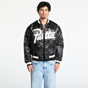 Patta Script Logo Satin Varsity Jacket UNISEX Black