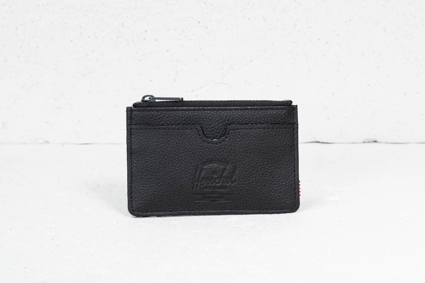 Portfele Herschel Supply Co. Oscar Wallet Black Pebbled Leather