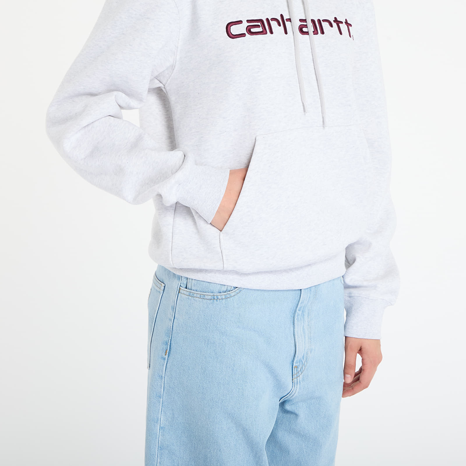 Mikiny Carhartt WIP Hooded Carhartt Sweat UNISEX Ash Heather/ Rondo