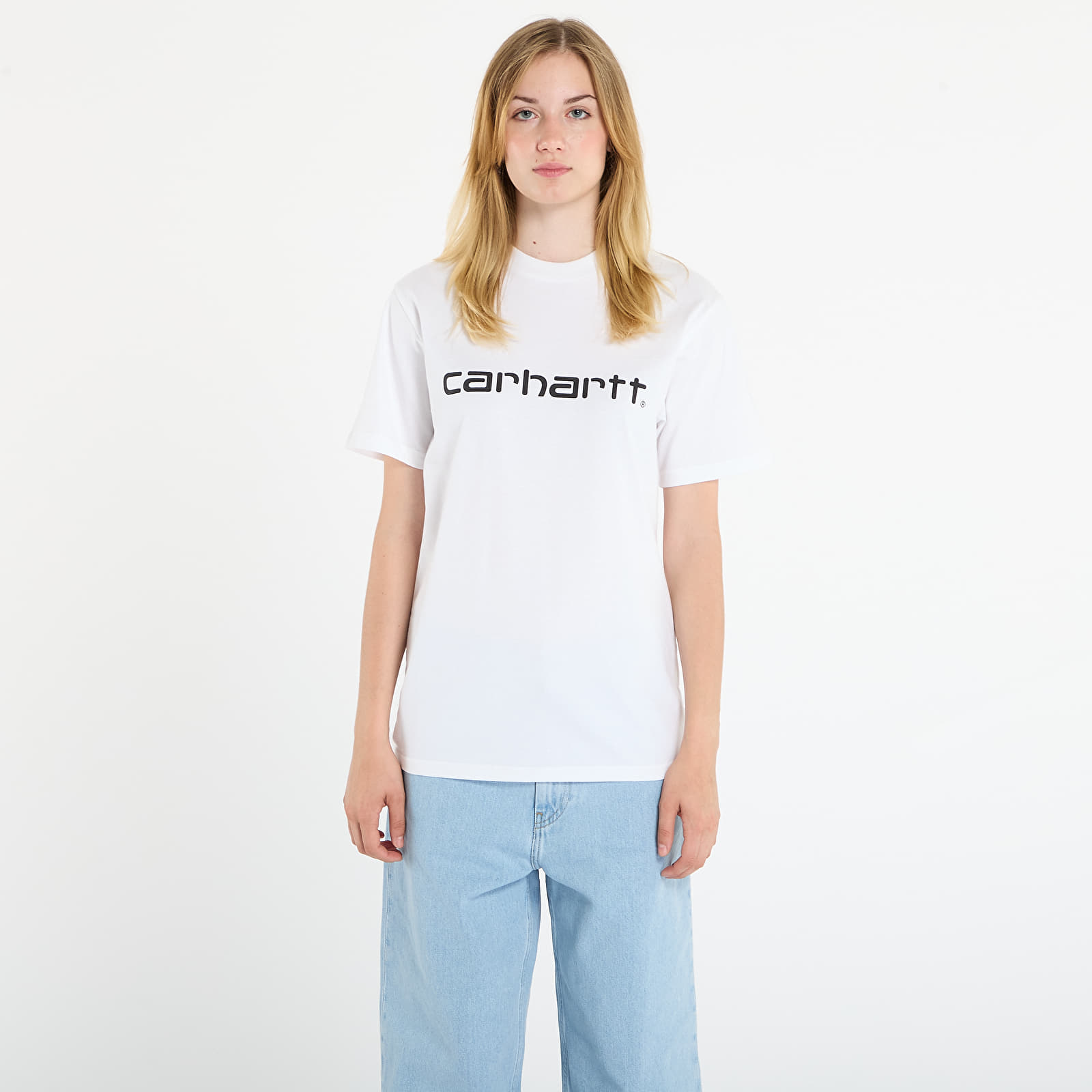 Trička Carhartt WIP S/S Script T-Shirt UNISEX White/ Black